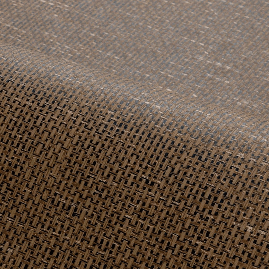 Structural wallpaper imitating raffia VANNORA - TABAC brown