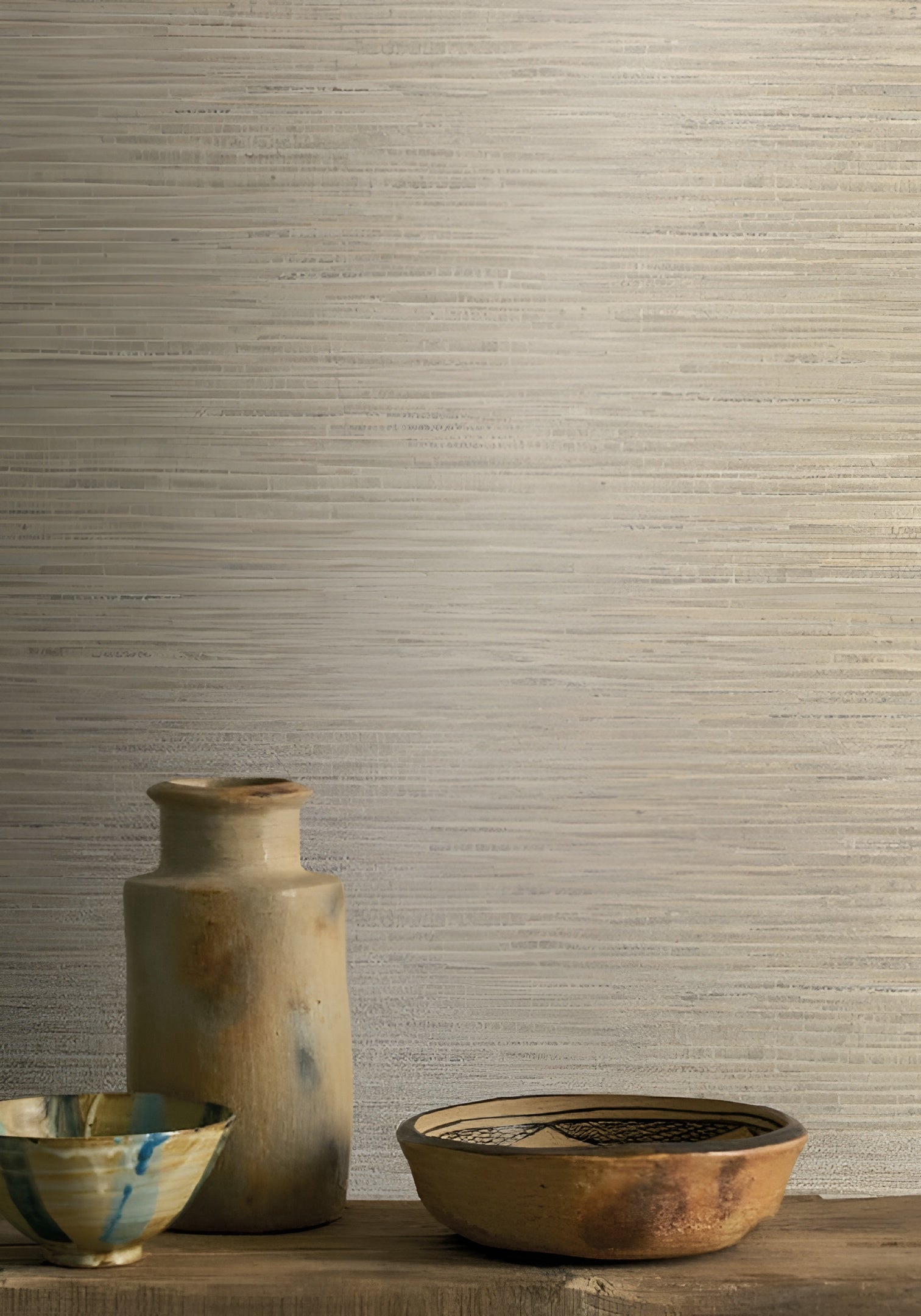 Tapeta strukturalna imitująca płótno OCCITAN - MARRON GLACE jasny brązowy – Casamance