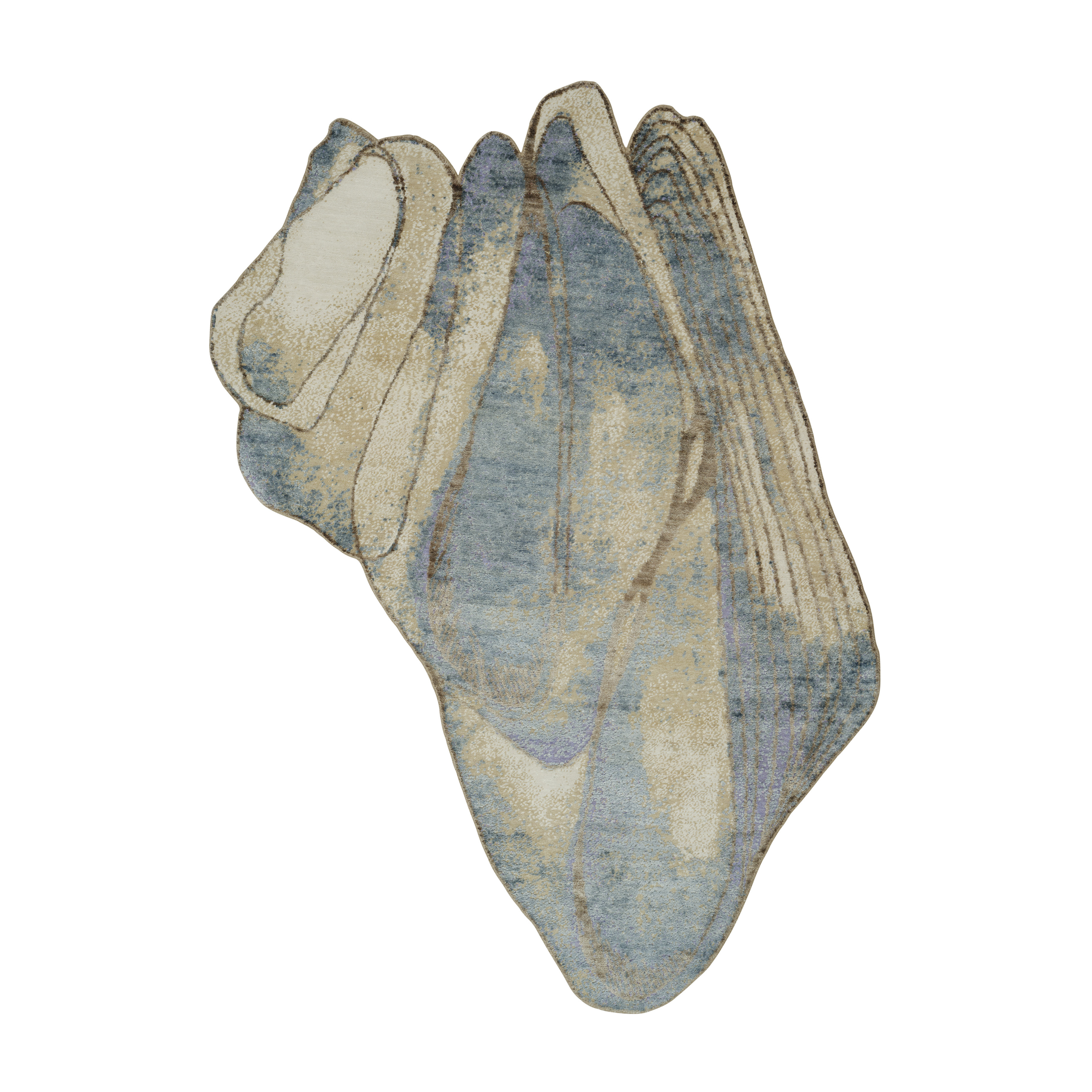 SEA REVERIE blue rug with beige