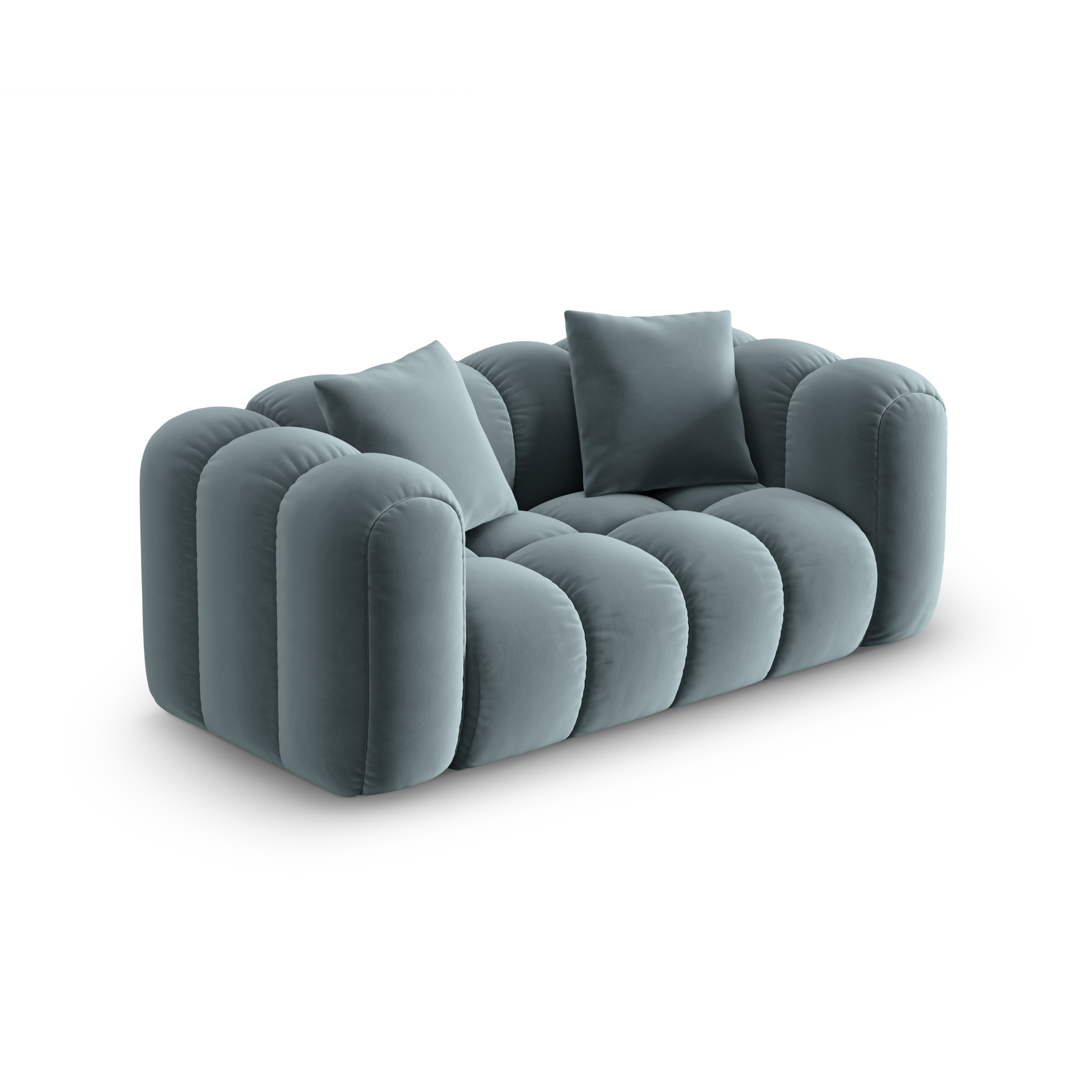 Sofa sametová 2-osobová ASTRO jasně modrá