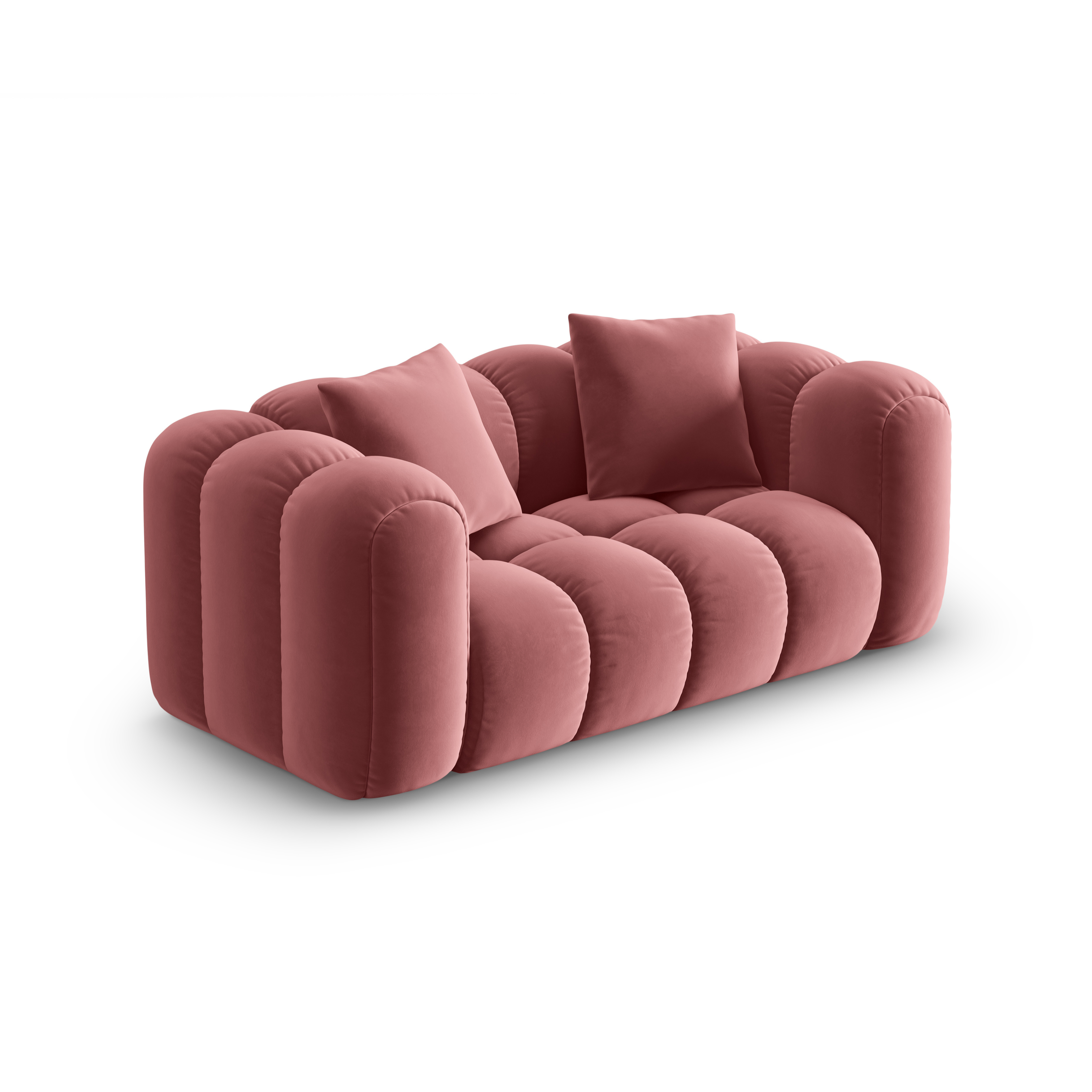 Sofa sametová 2-osobová ASTRO růžová