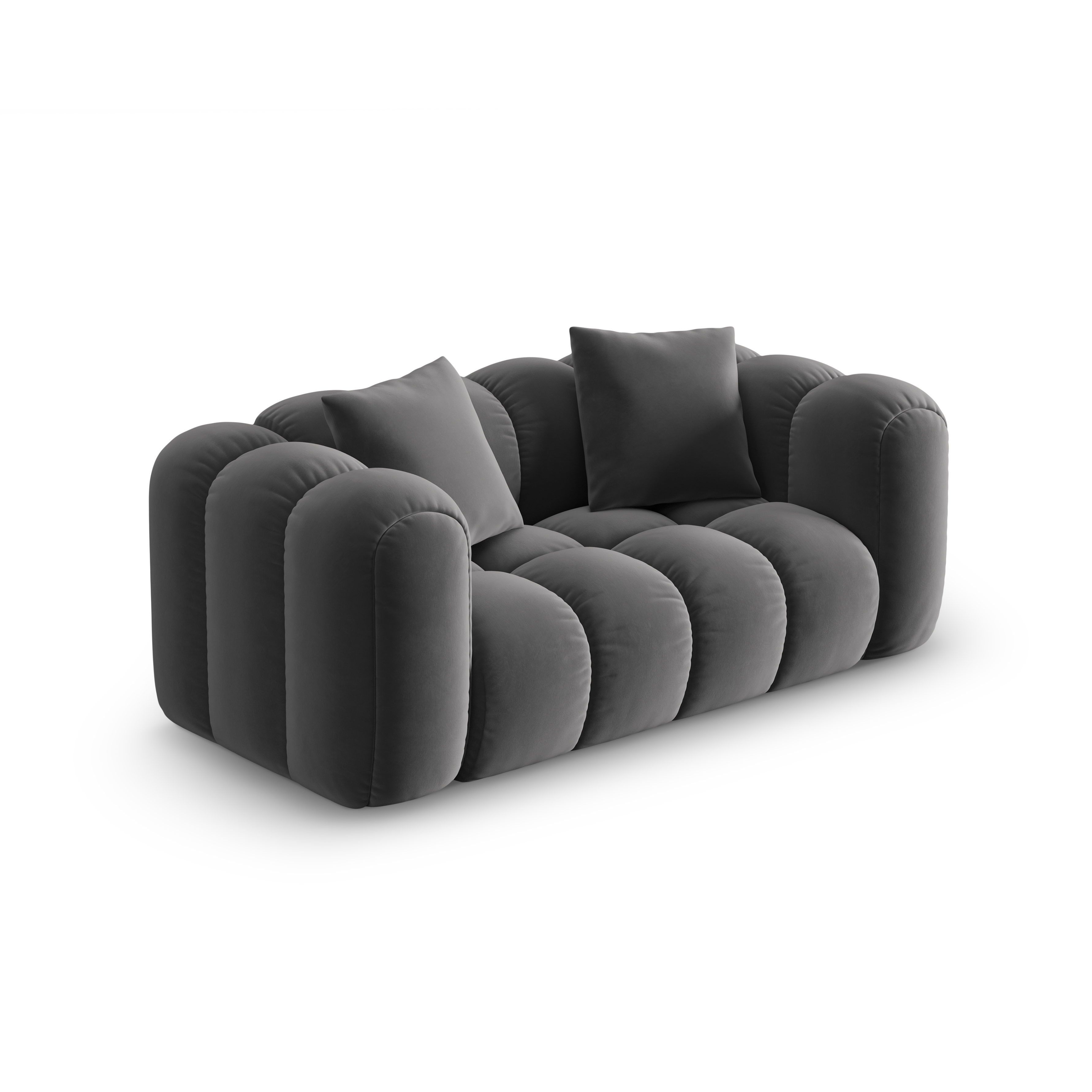 Sofa sametová 2-osobová ASTRO šedá