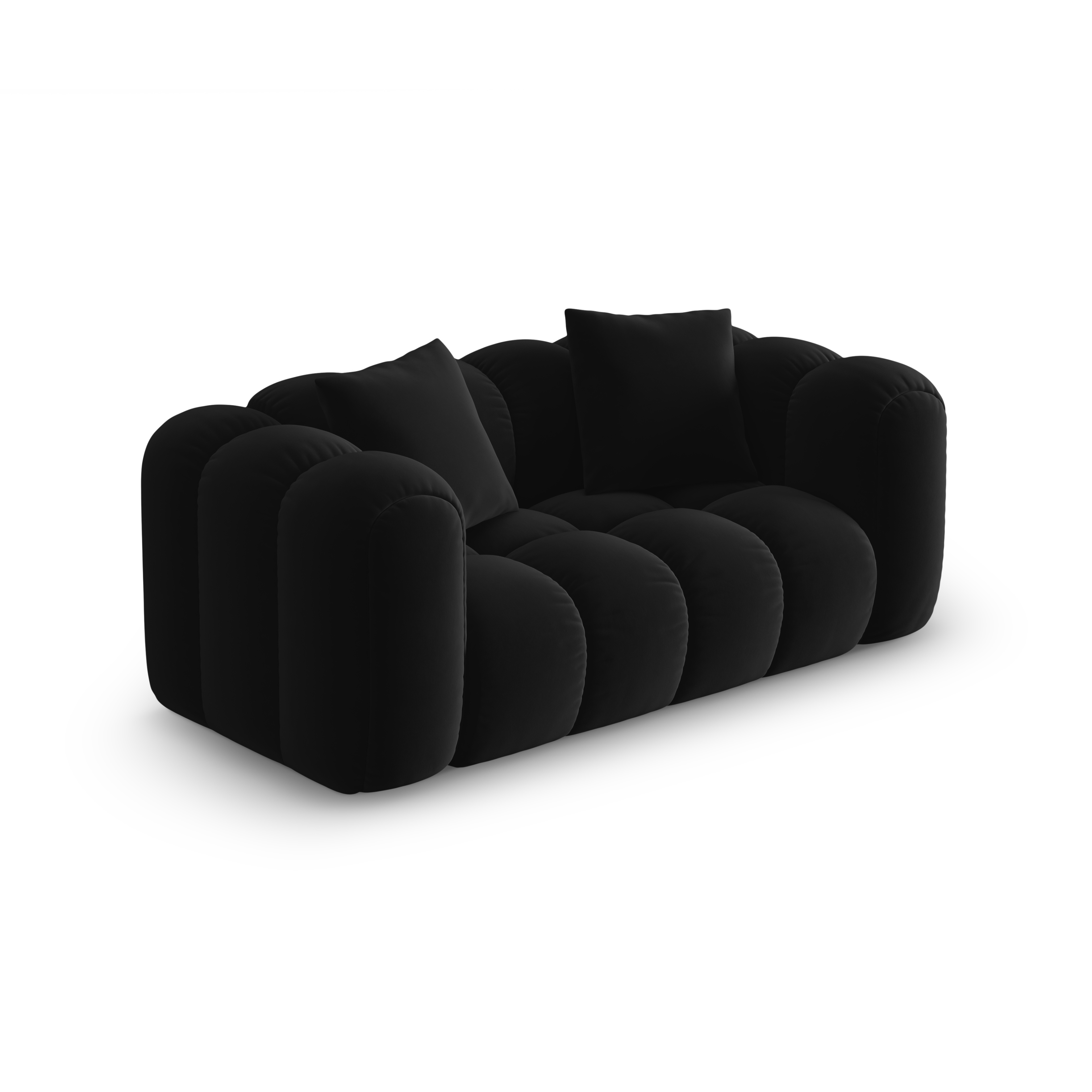 Sofa sametová 2-osobová ASTRO černá