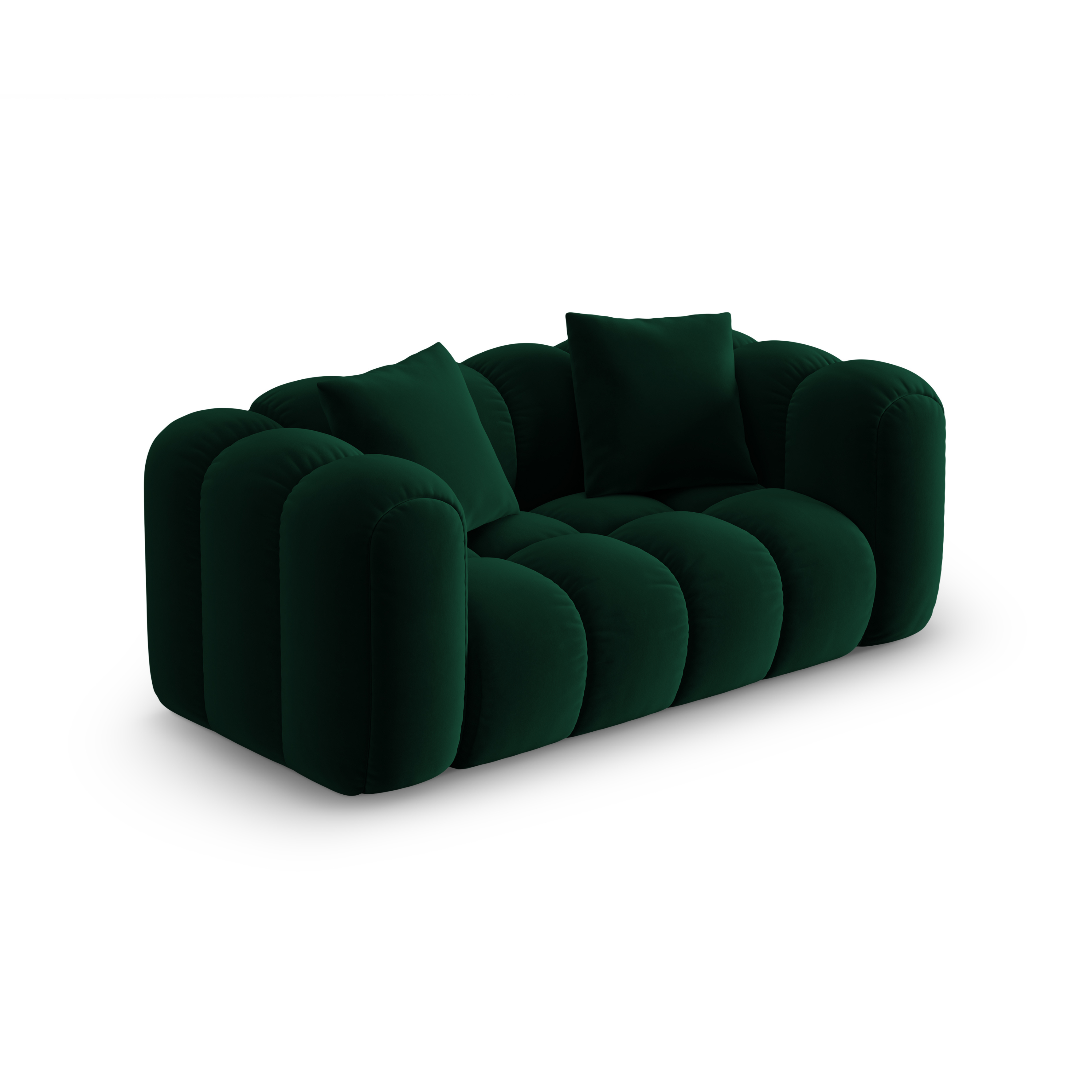 Sofa sametová 2-osobová ASTRO lahvově zelená