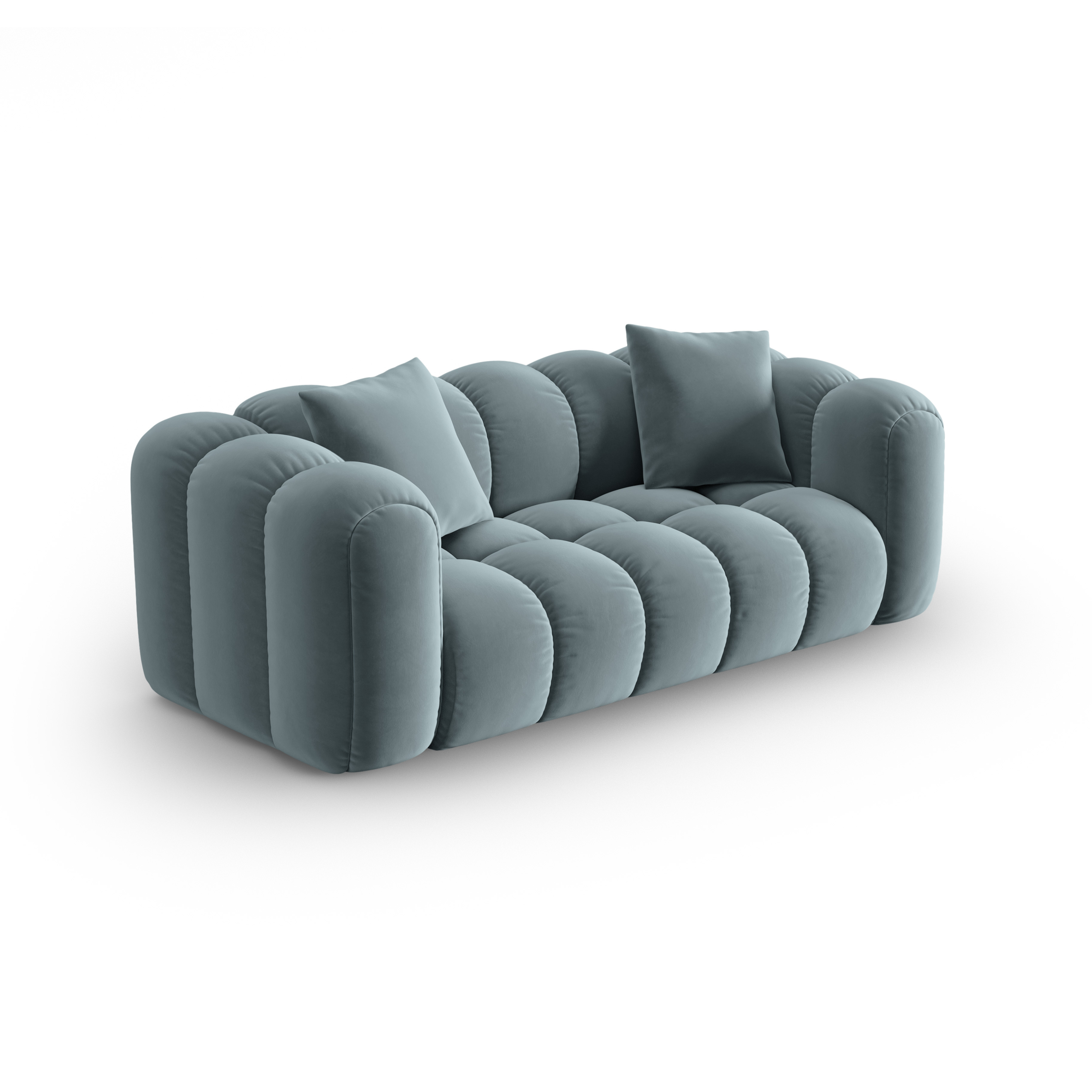 Astro Light Blue Velvet 3-Seater Sofa