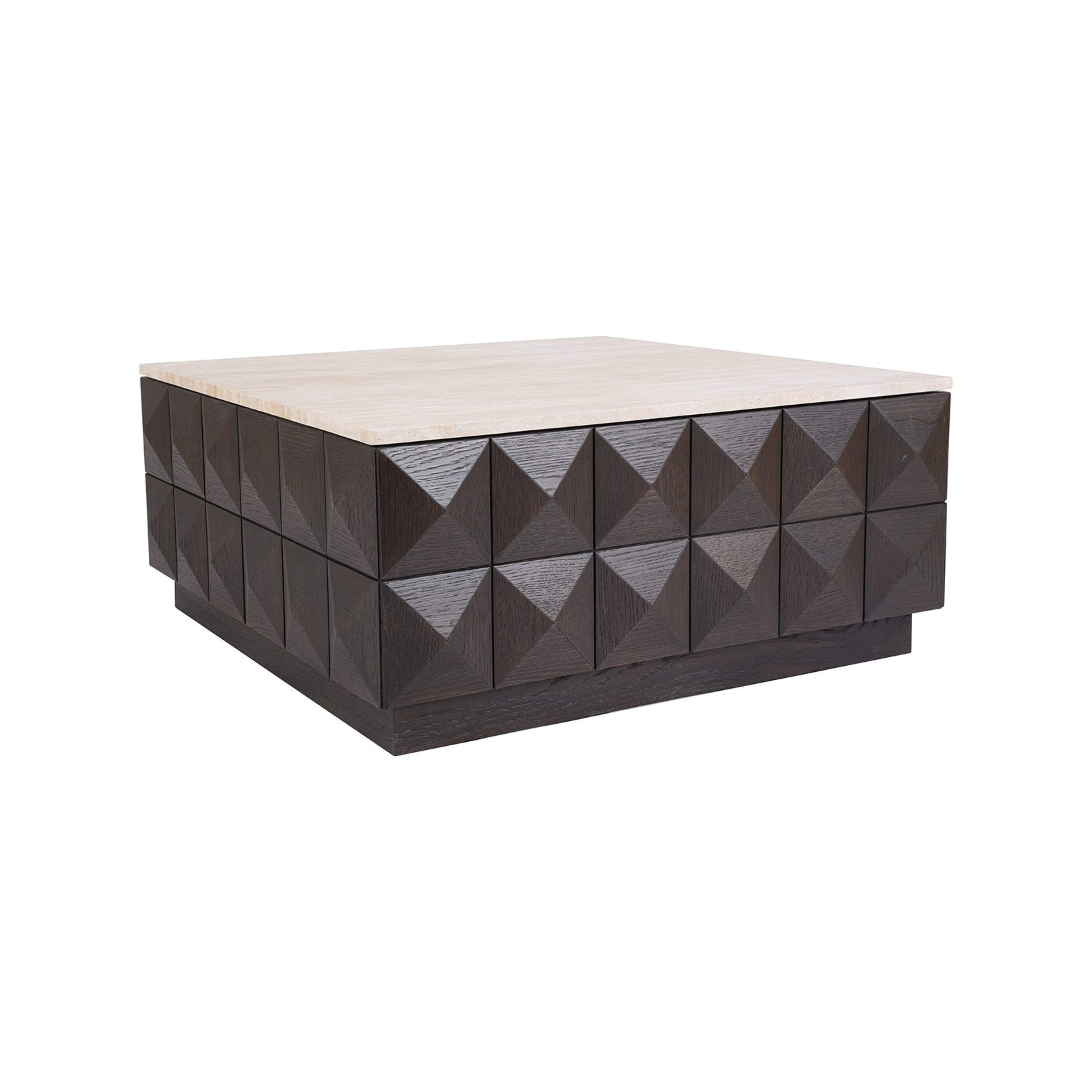 Hnědý konferenční stolek CLAREMONT s béžovou deskou