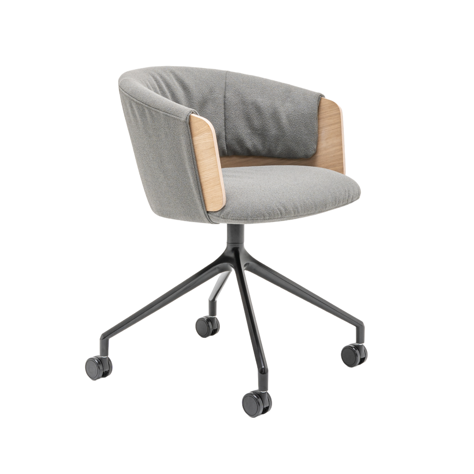 Otáčecí židle COLLAR s kovovou základnou a kolečky na tvrdé povrchy