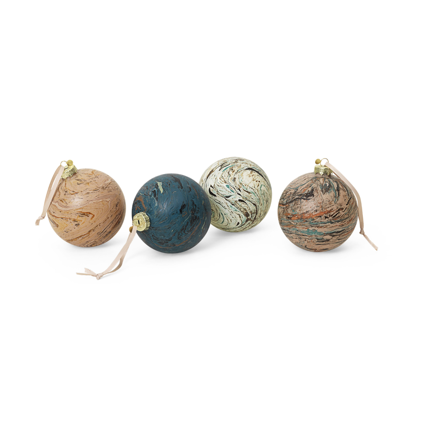 MARBLE colored bauble set