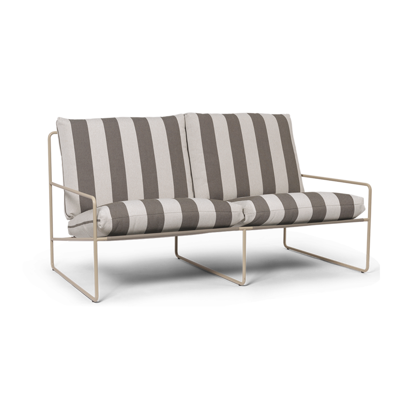 Sofa pro 2 osoby venkovní DESERT krémovo-hnědá s béžovým podstavcem