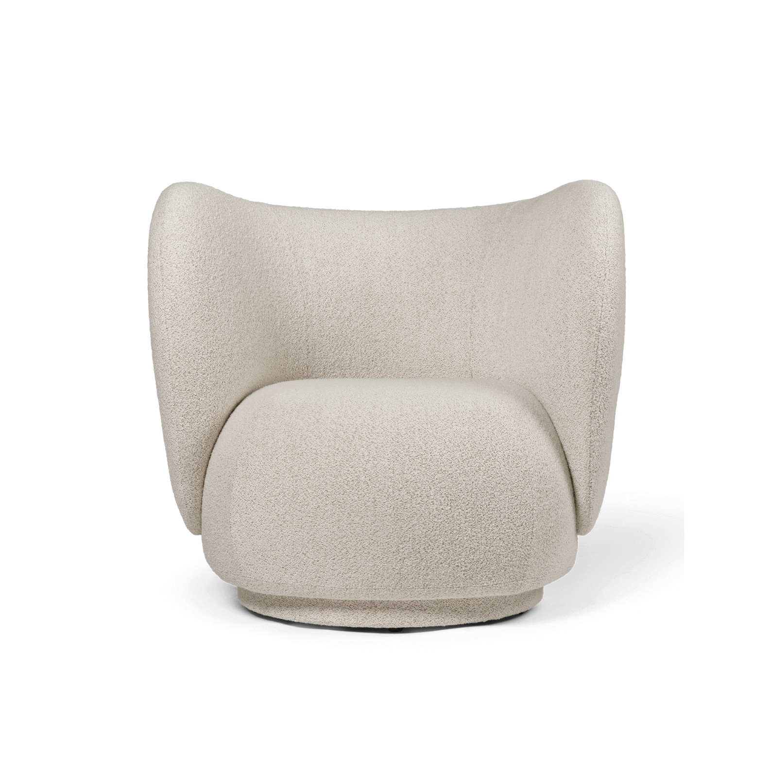 Křeslo otočné RICO LOUNGE Soft Boucle zlomená bílá