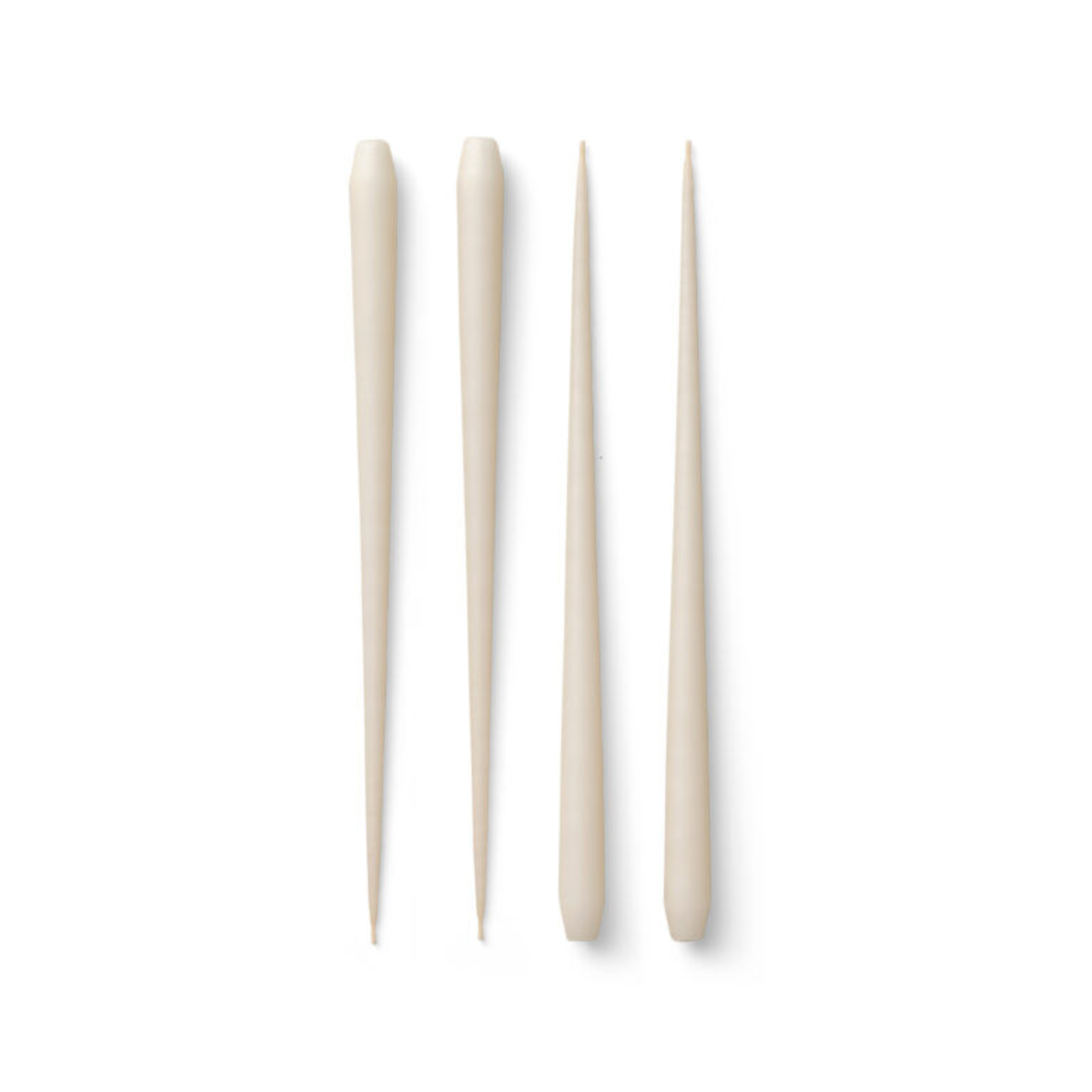 Set of 4 candles stoff nagel broken white