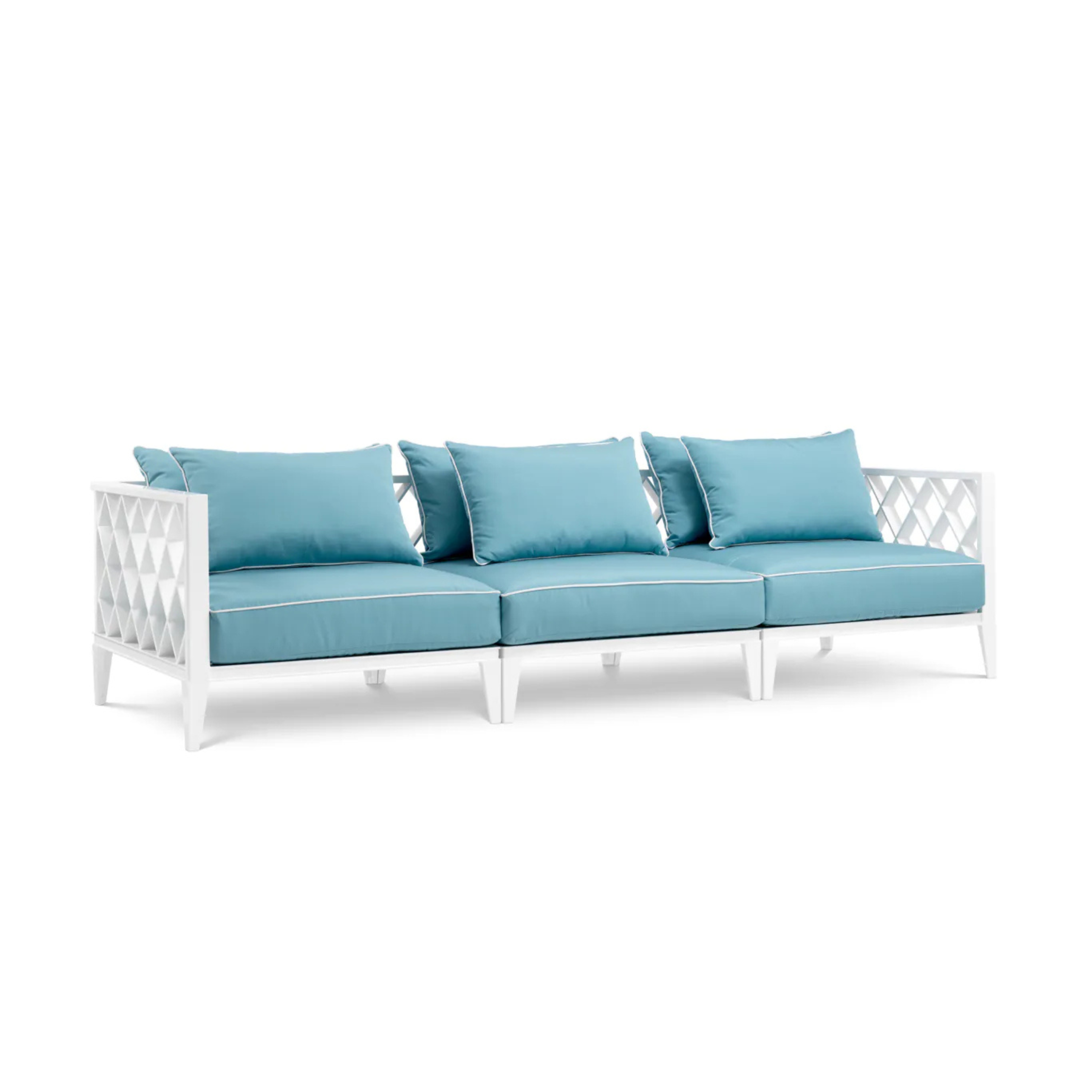 Sofa pro 3 osoby venkovní OCEAN CLUB bílá s modrou
