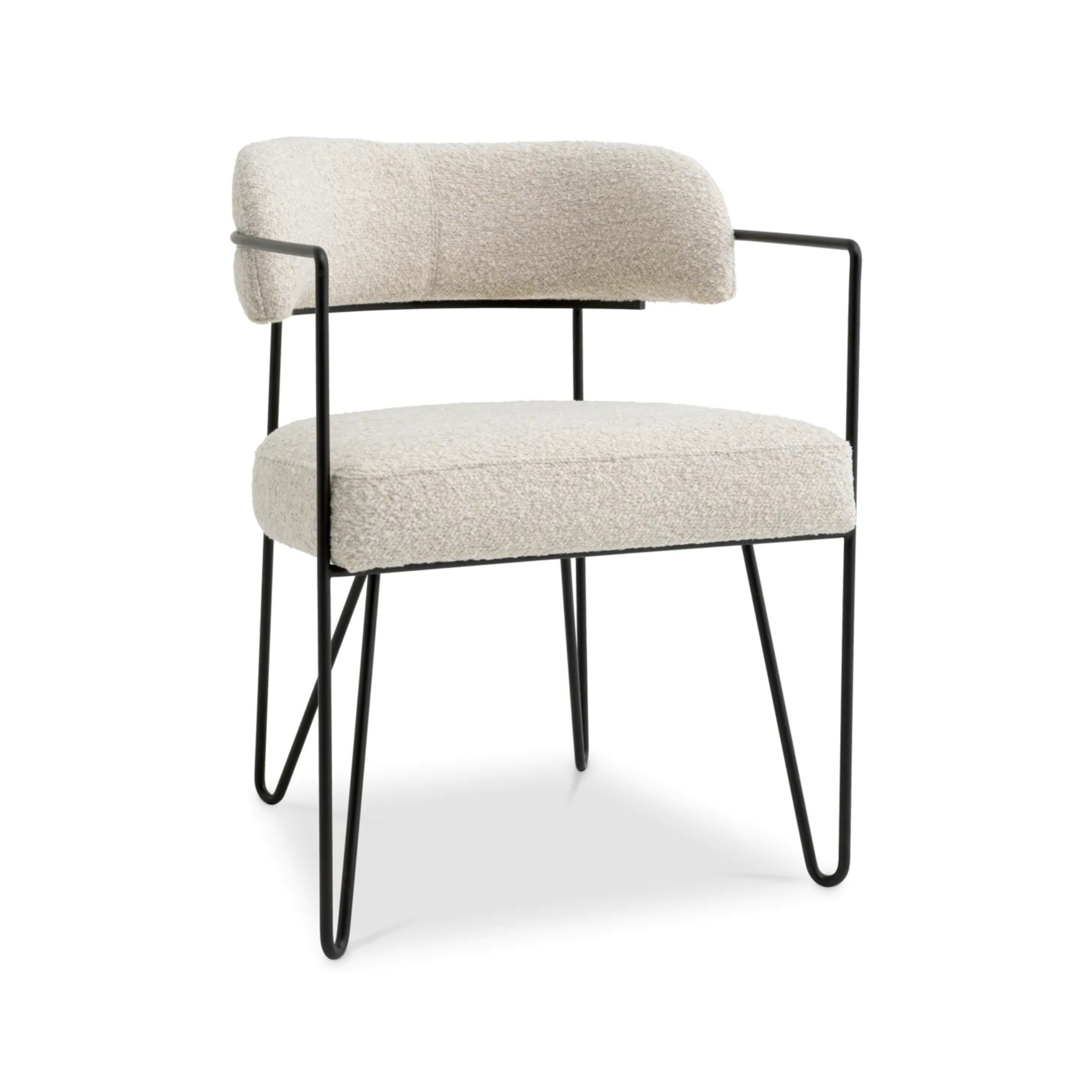 GIUSEPPE chair white bouclé with black base