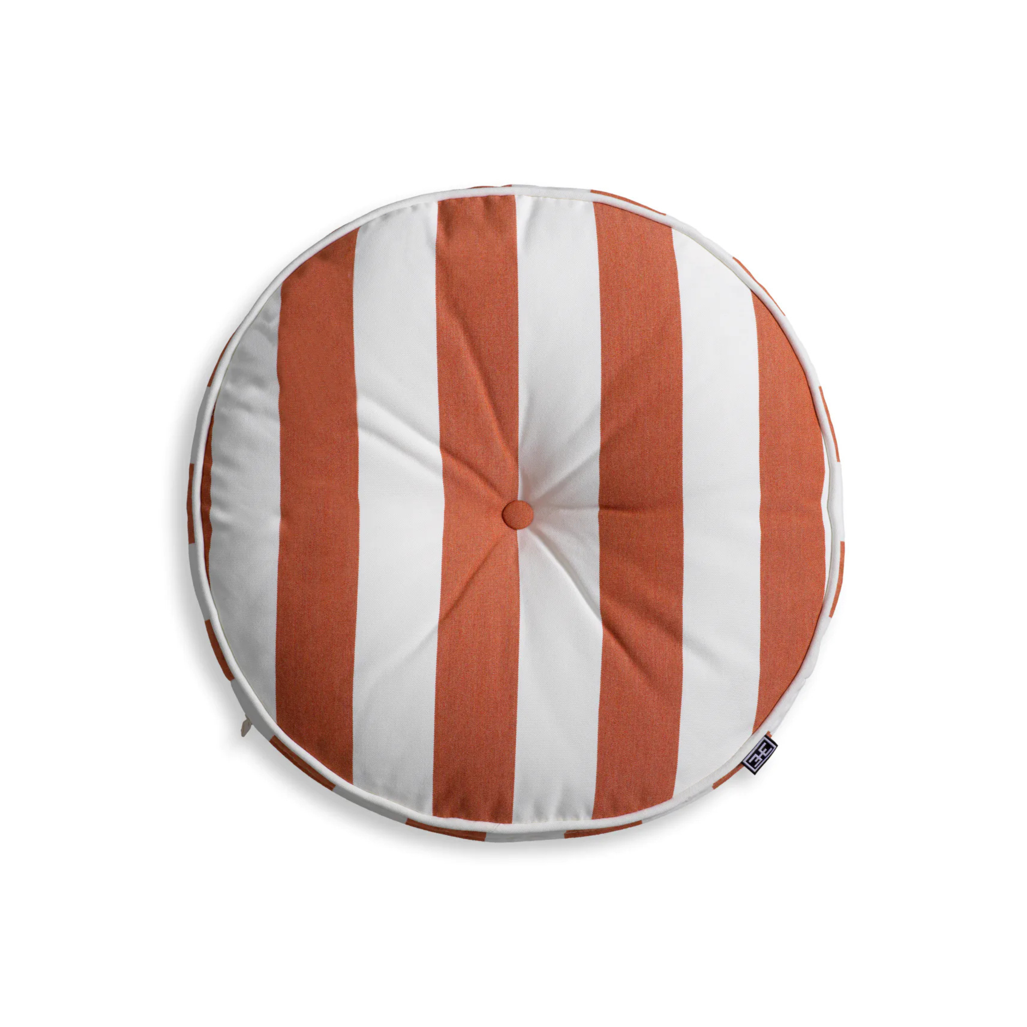 Zahradní polštář kulatý FLORENT oranžový s bílou