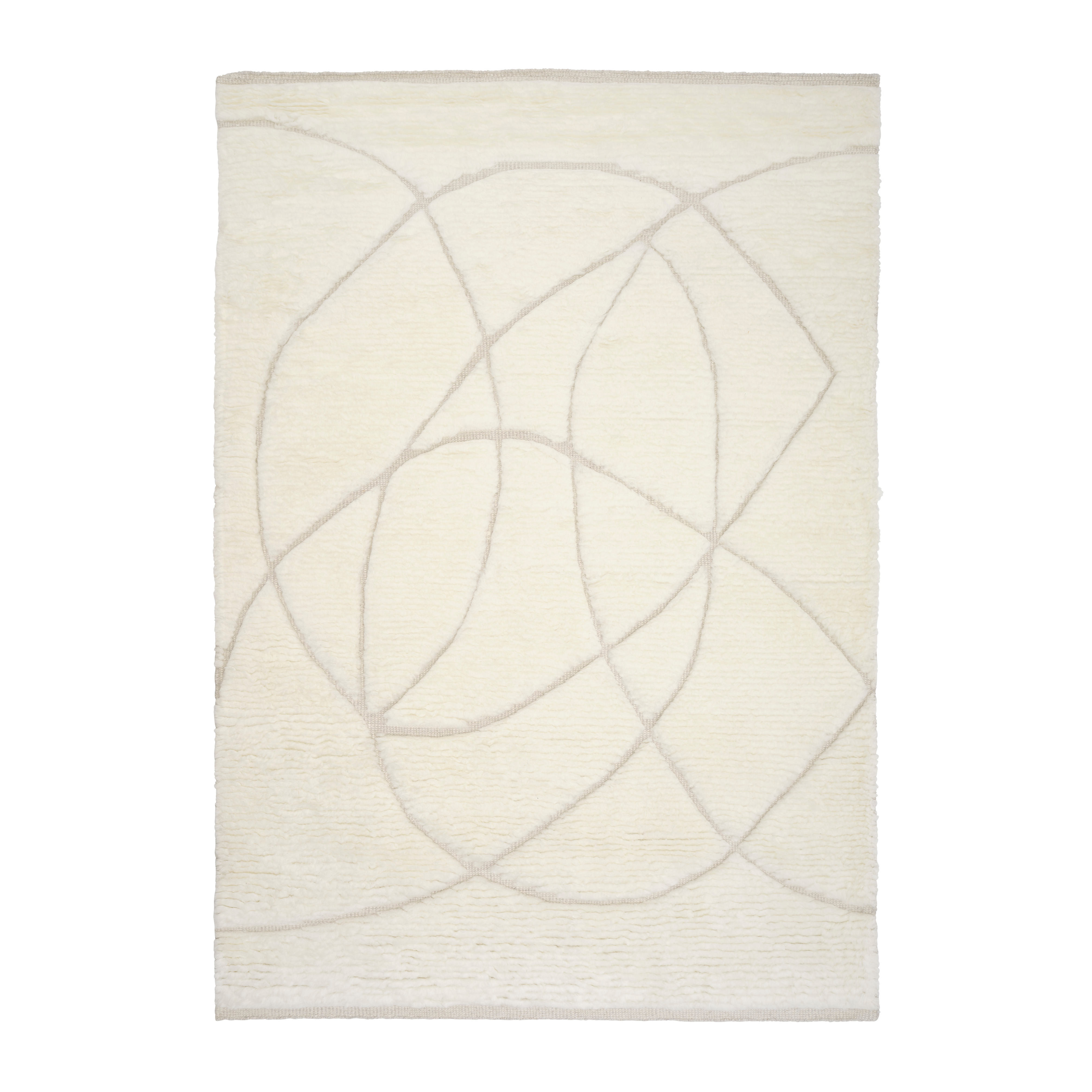 LINEAL SWEEP rug white with beige pattern