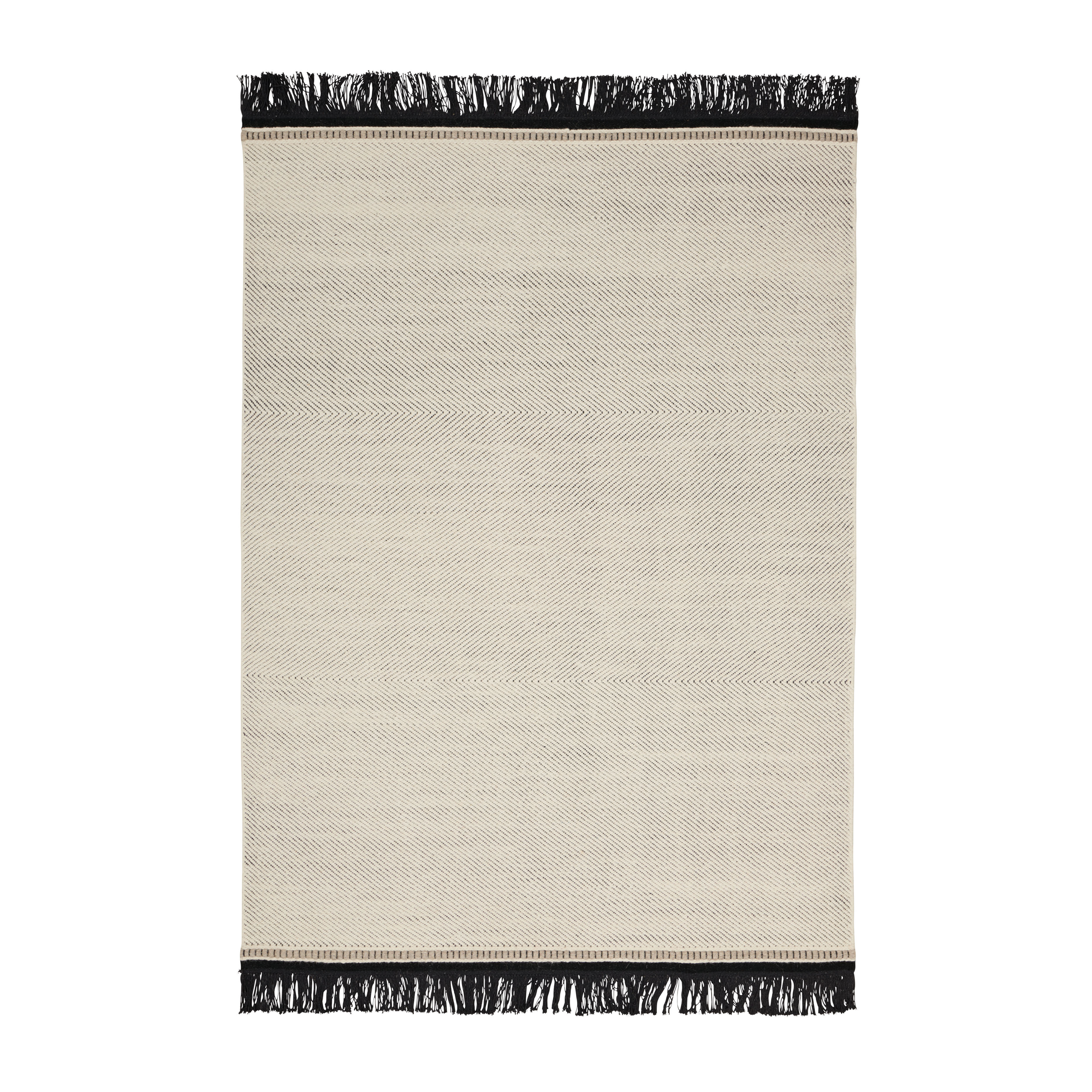 Bílý koberec FENJA s černým vzorem