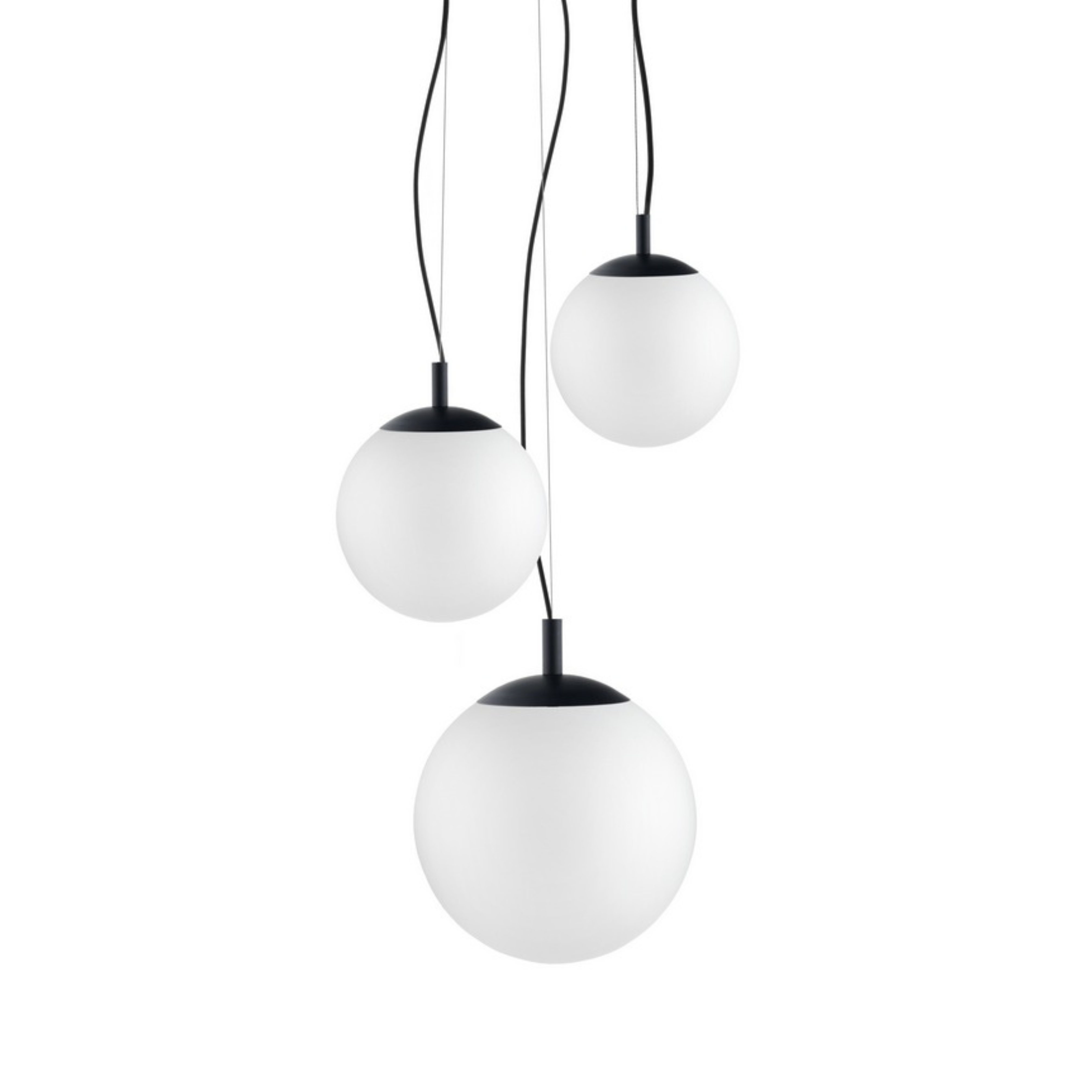 Stropní lampa ALUR 2 mléčné sklo s černým povrchem