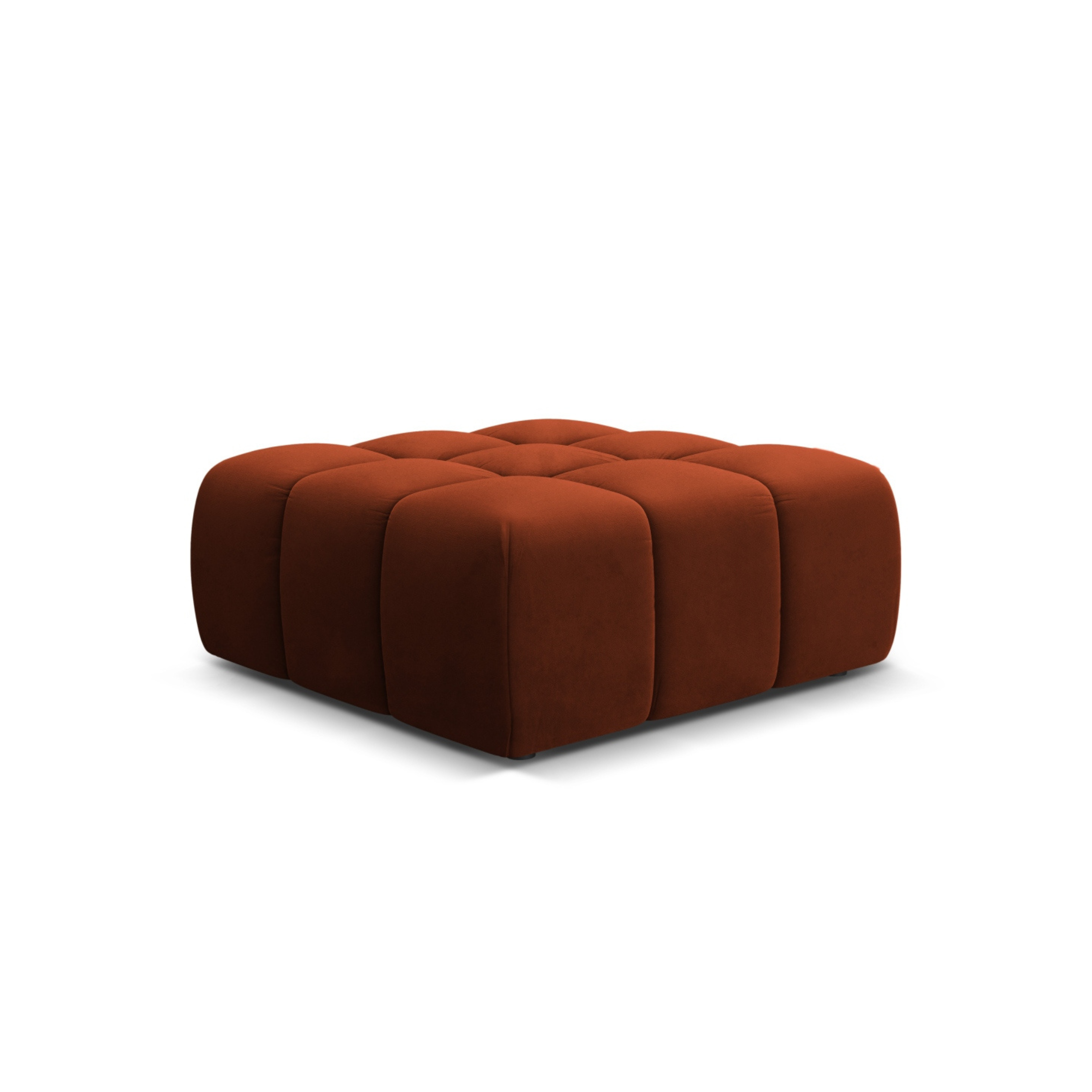 Velvet Pouf AGAVE Brick Red