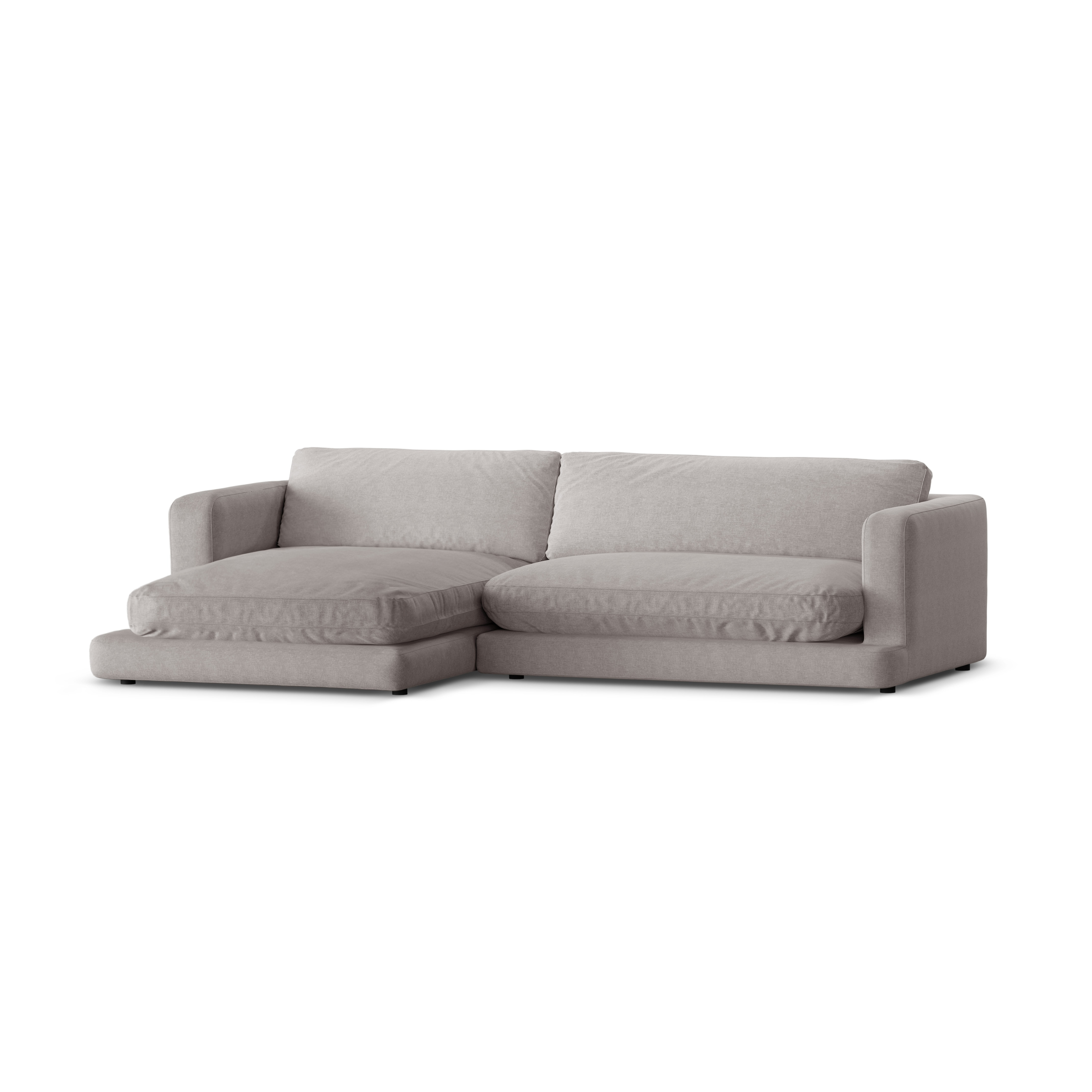 Left-sided corner sofa DAPHNE warm gray chenille