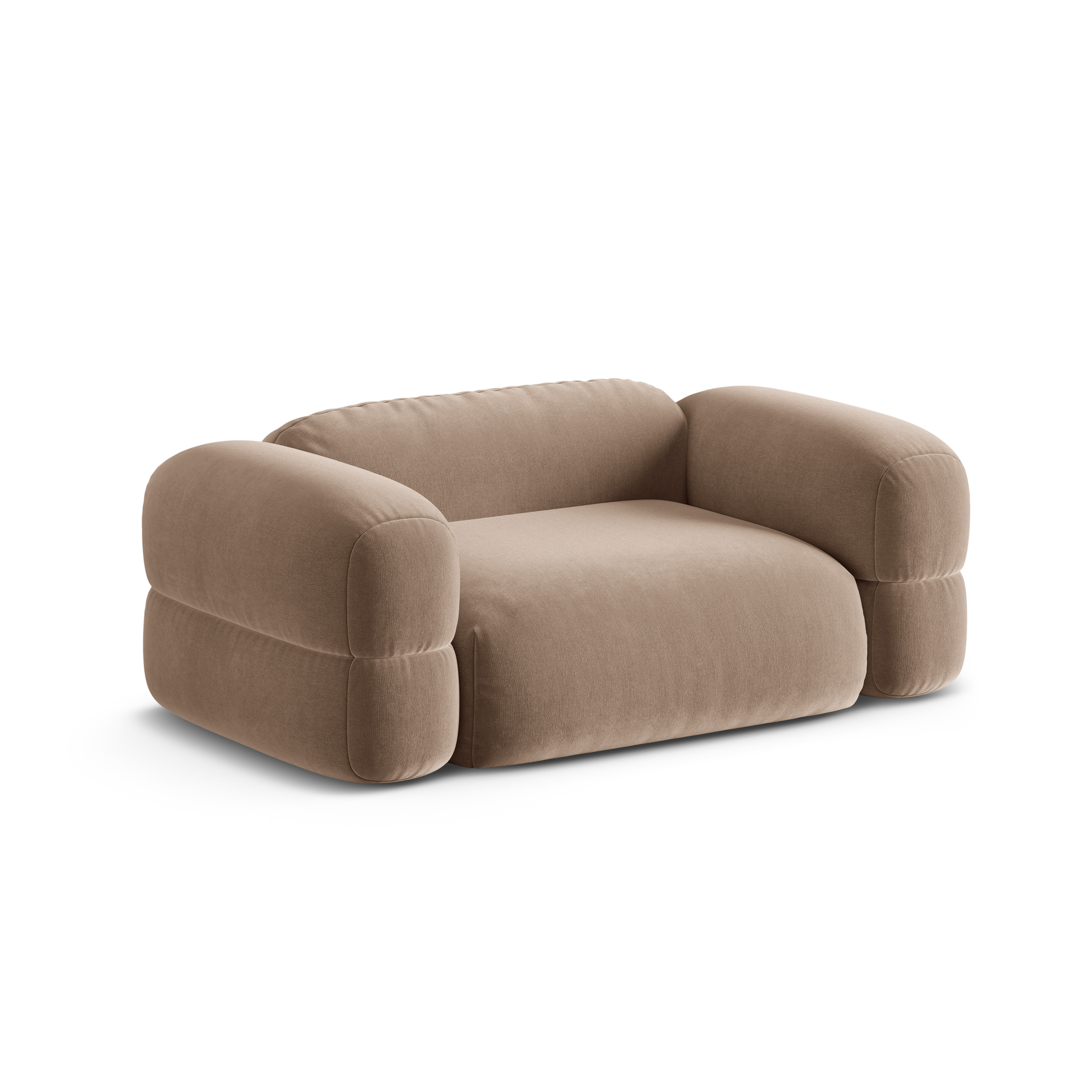 Sofa sametová 2-osobová ROGER tmavě béžová