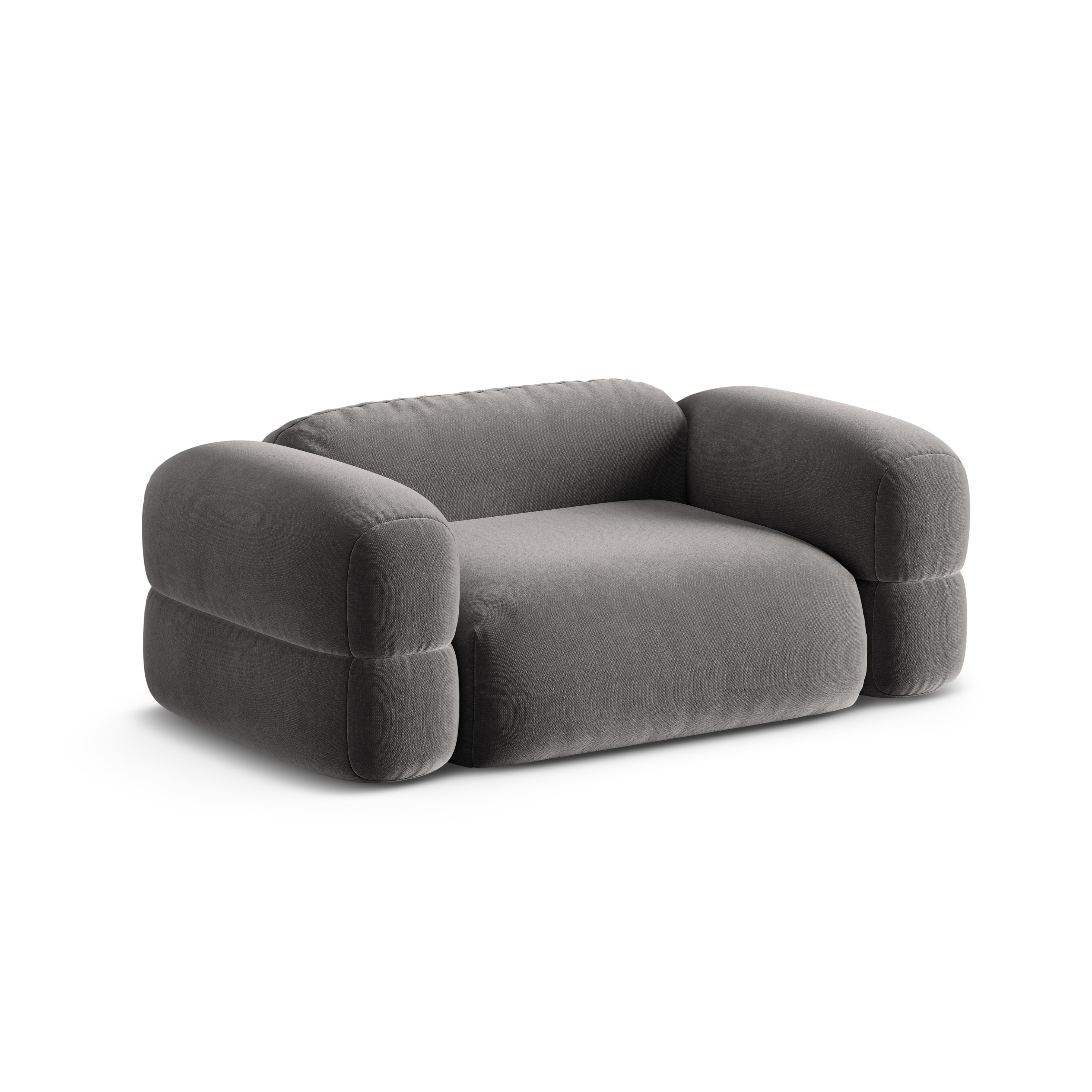 Velvet 2-Seater Sofa ROGER Gray