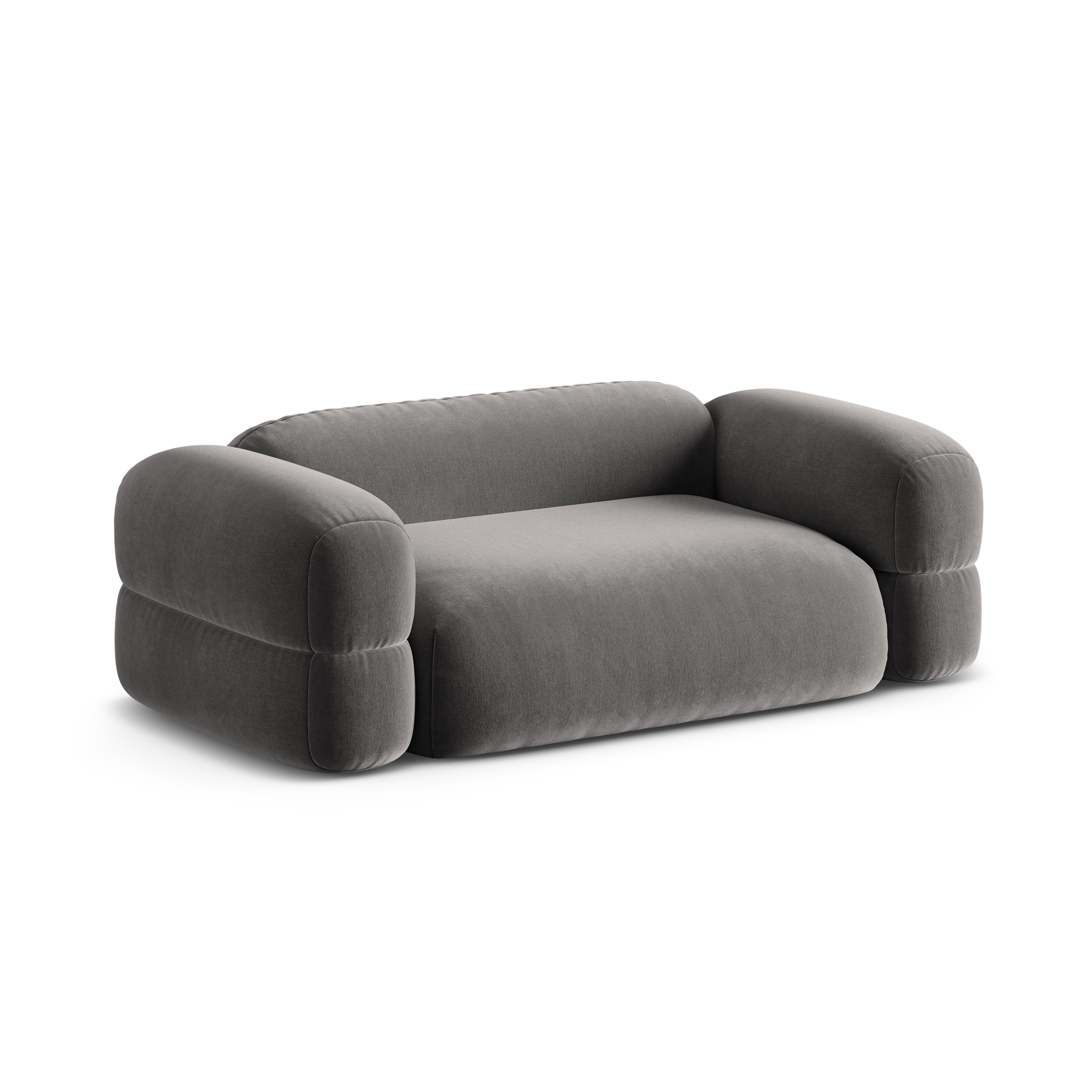Velvet 3-Seater Sofa ROGER Gray