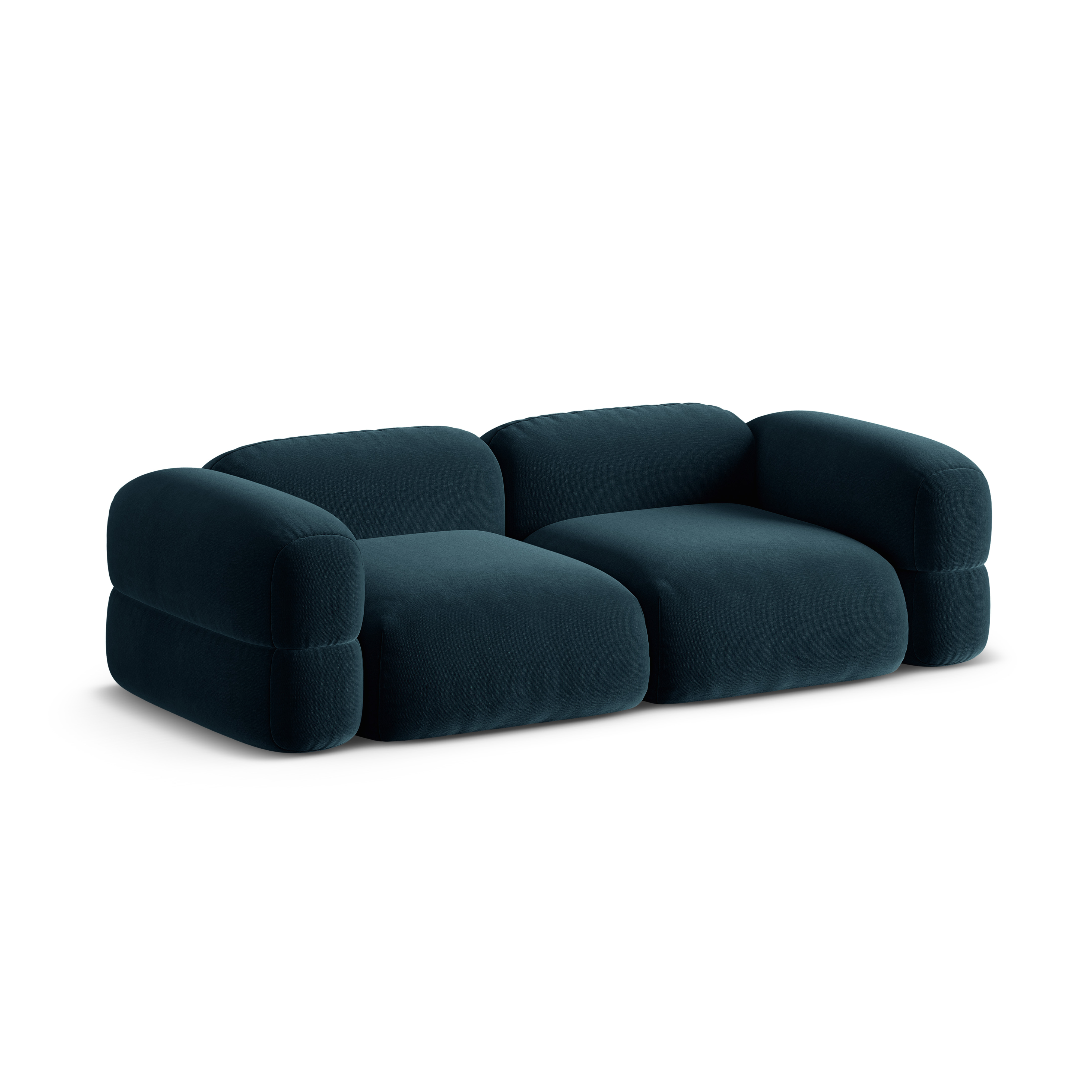 Sofa sametová 4-osobová ROGER modrá petrol