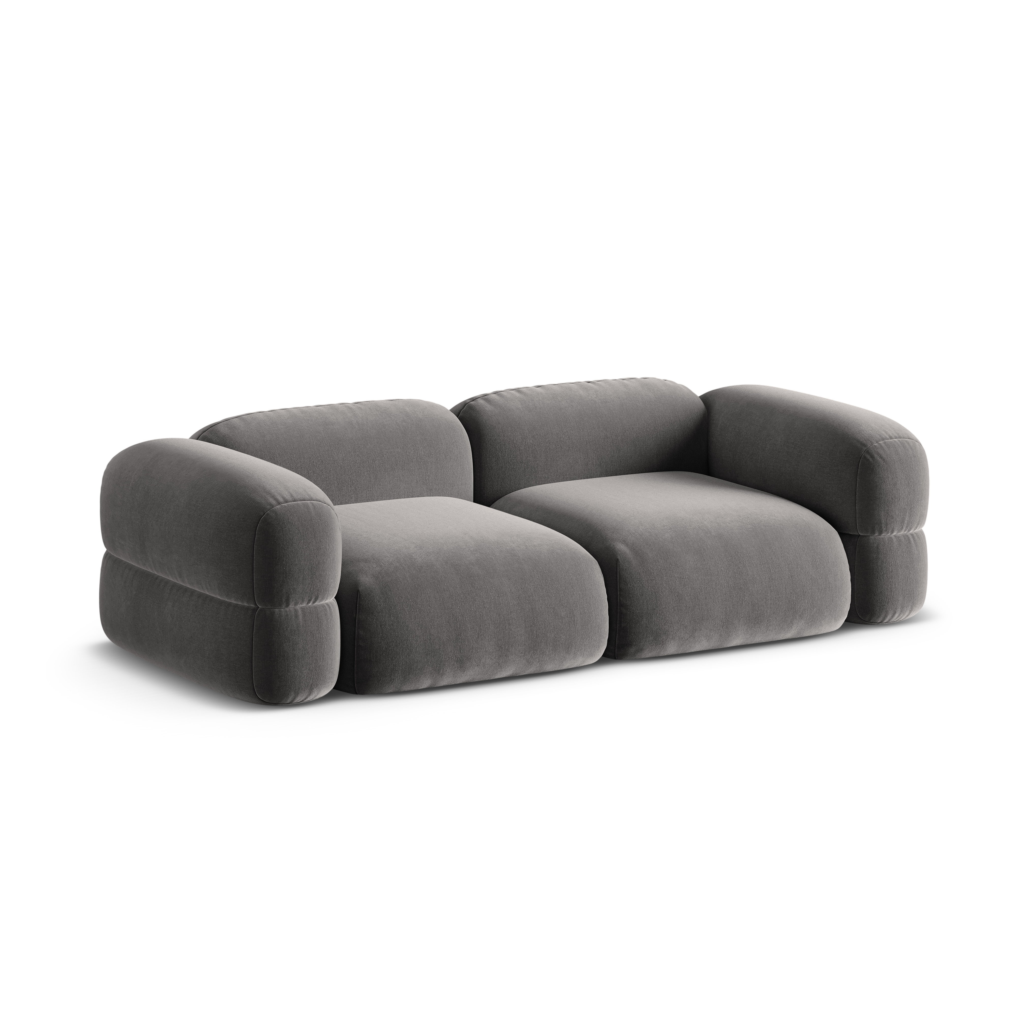 Sofa sametová 4-osobová ROGER šedá