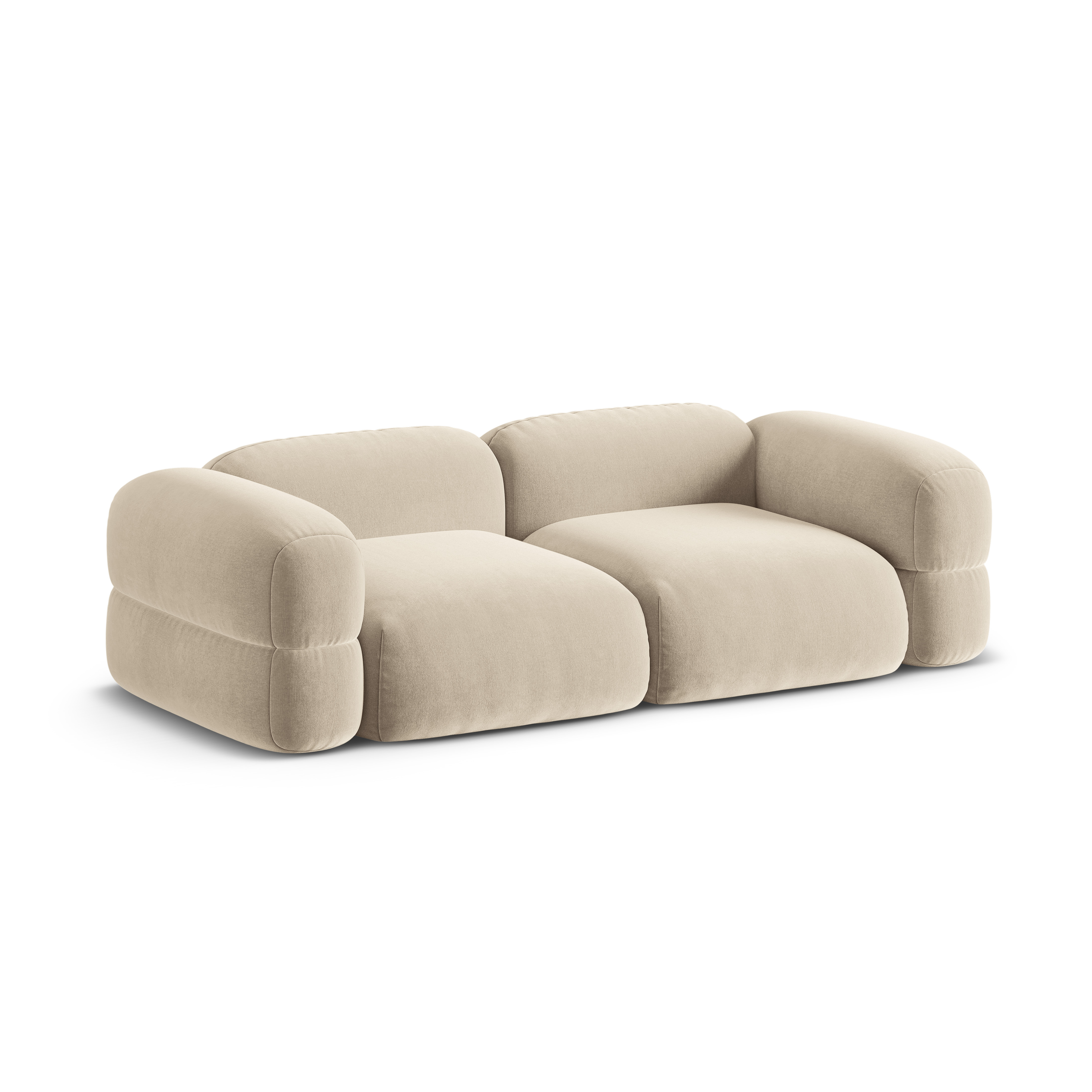 Sofa sametová 4-osobová ROGER světle béžová