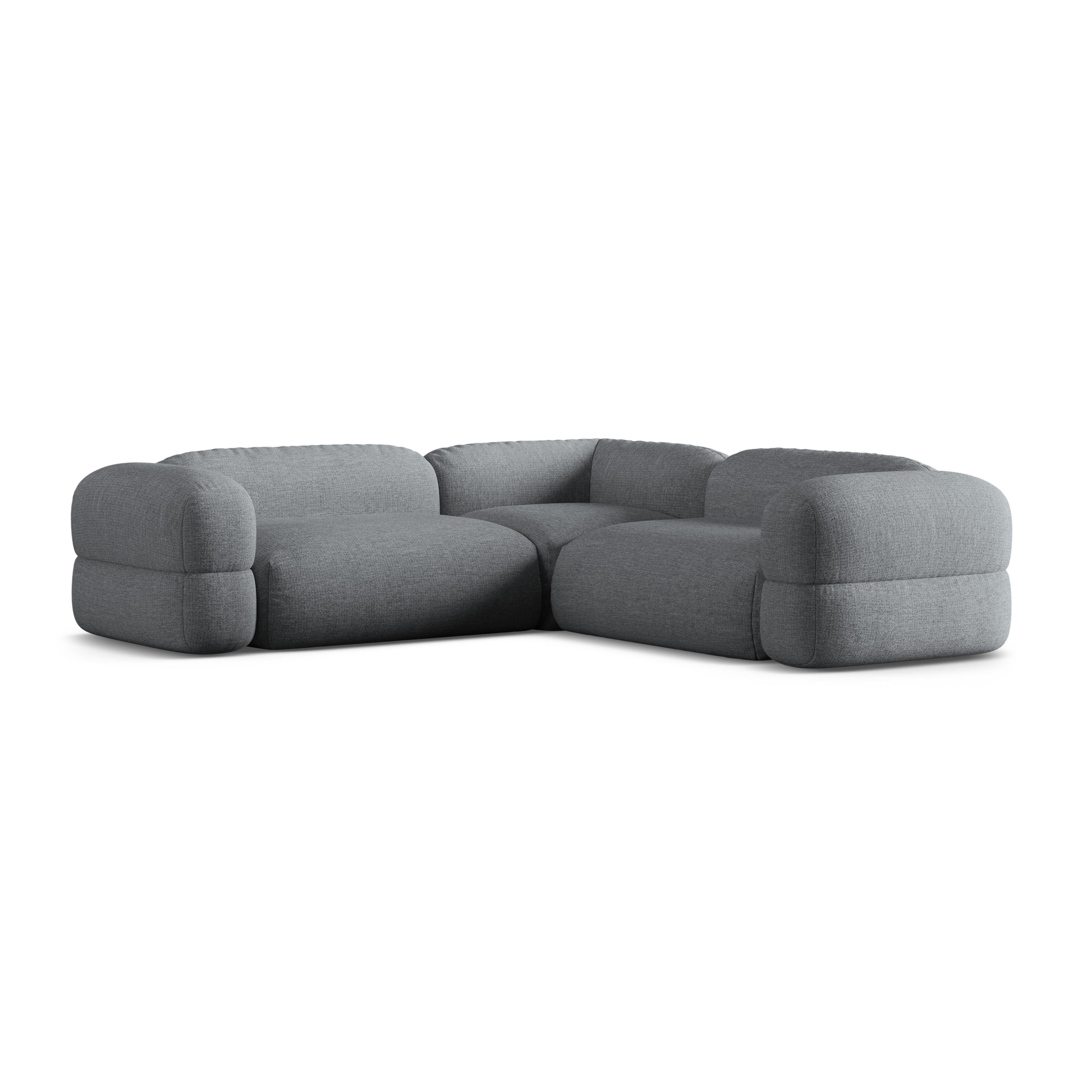Symmetrical Corner Sofa ROGER Gray Chenille