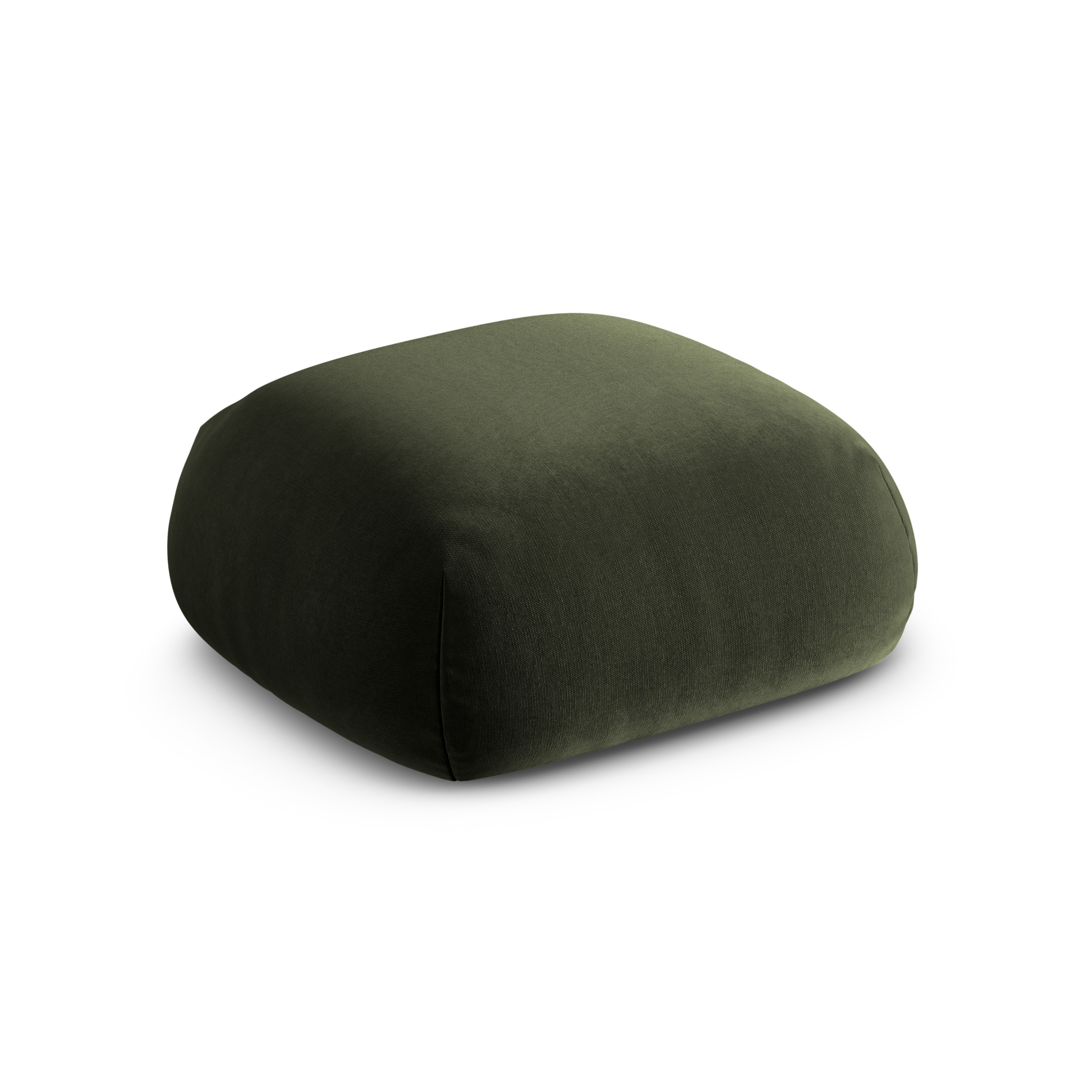 Velvet pouf ROGER olive