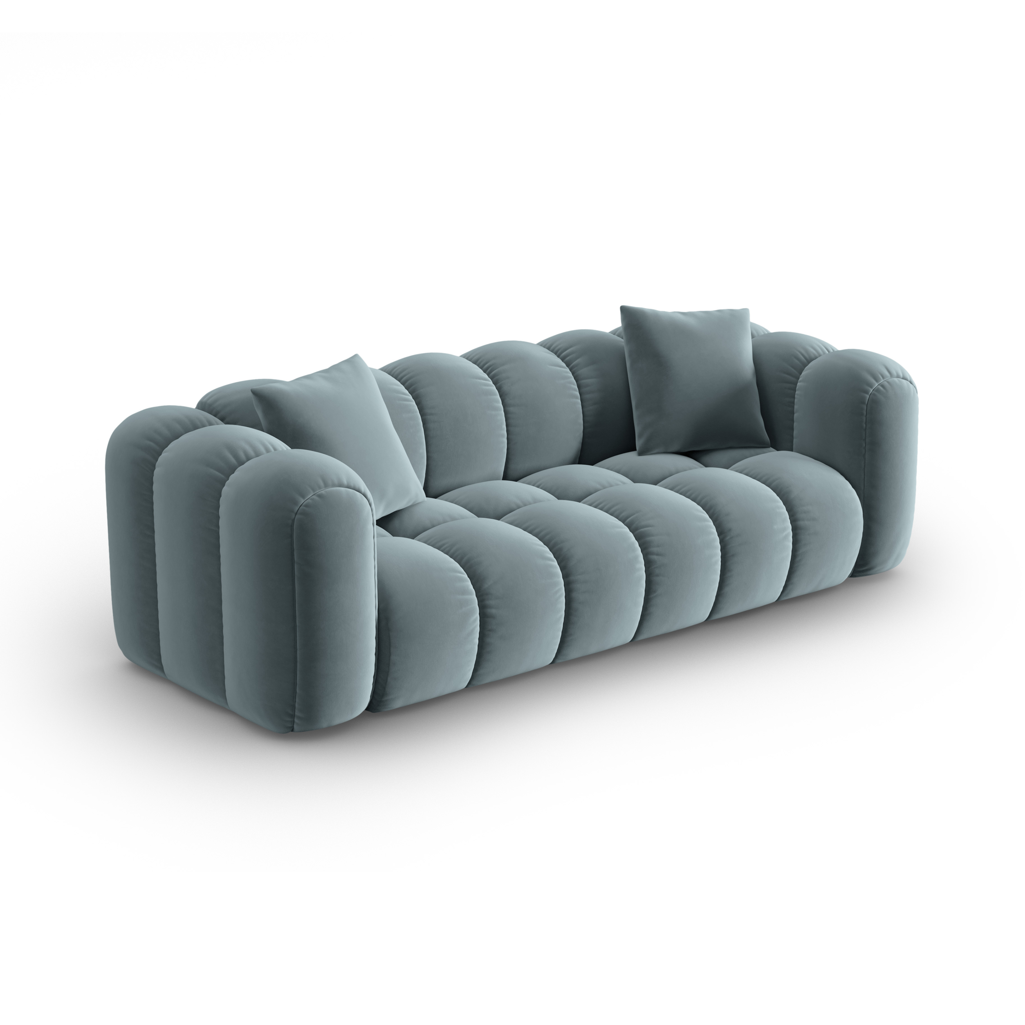 Sofa sametová 4-osobová ASTRO jasně modrá