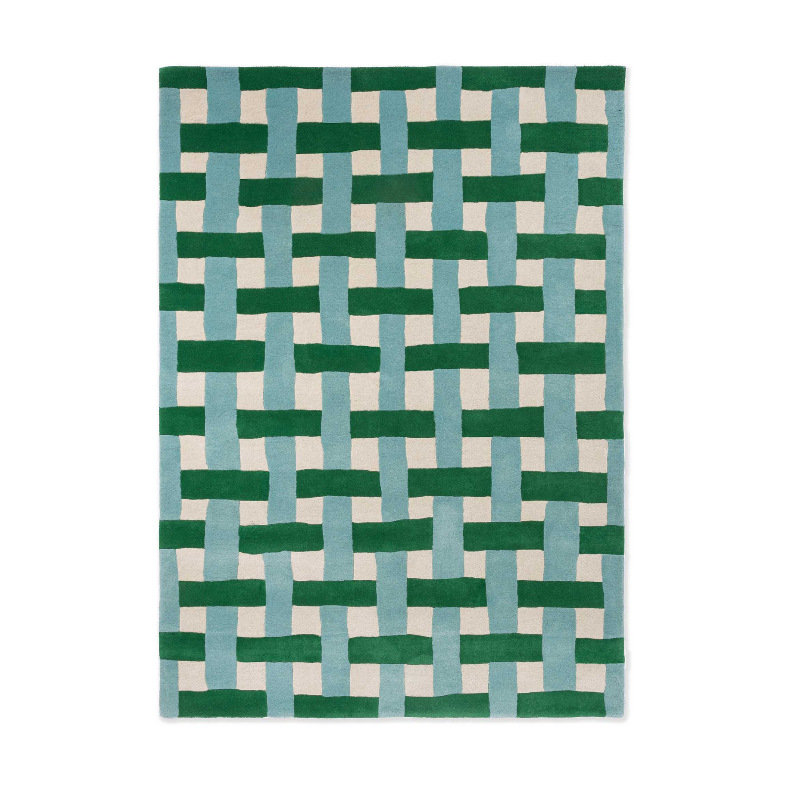 Koberec BASKETWEAVE EMERALD AQUAMARINE zeleno-modrý