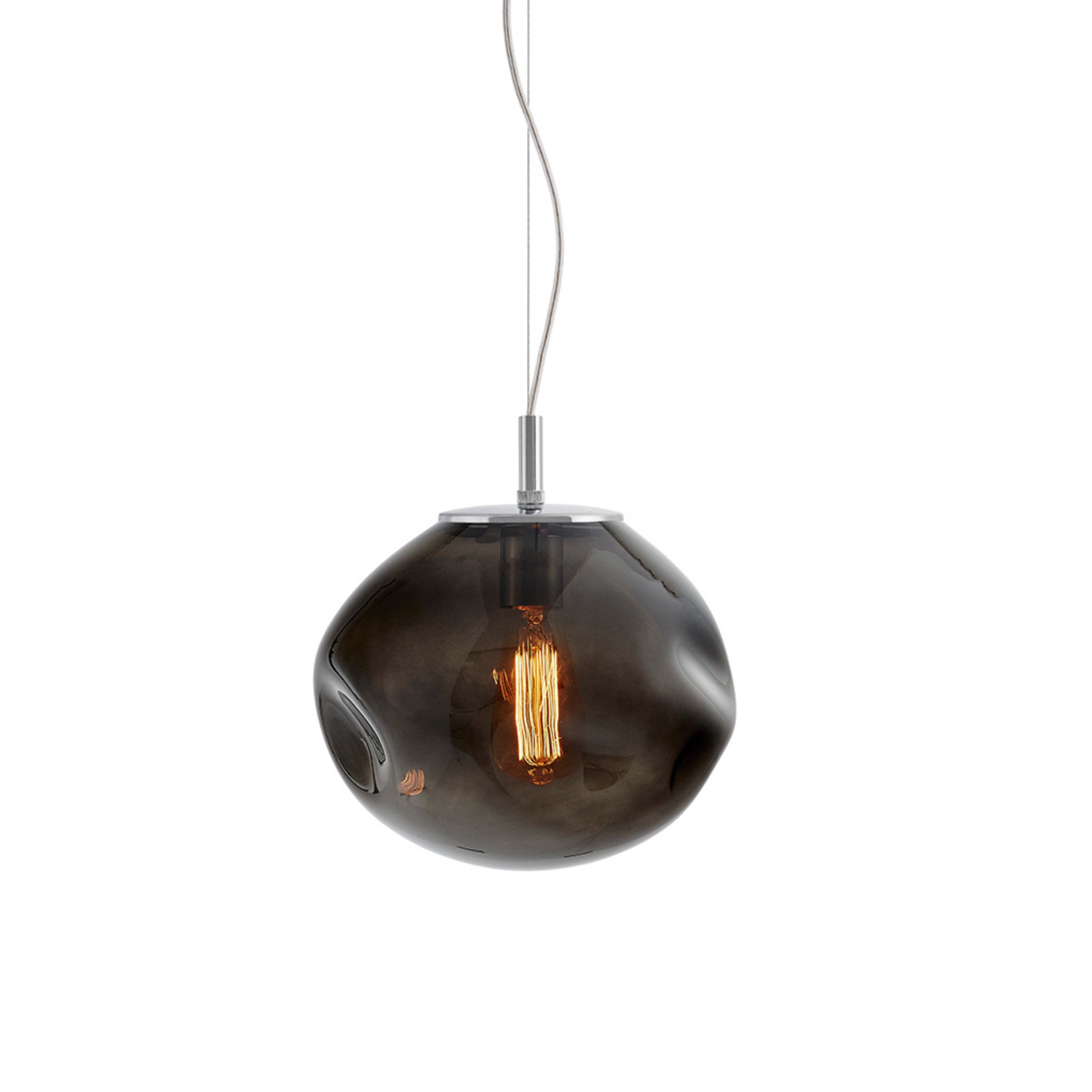 AVIA pendant lamp in smoky black with silver finish