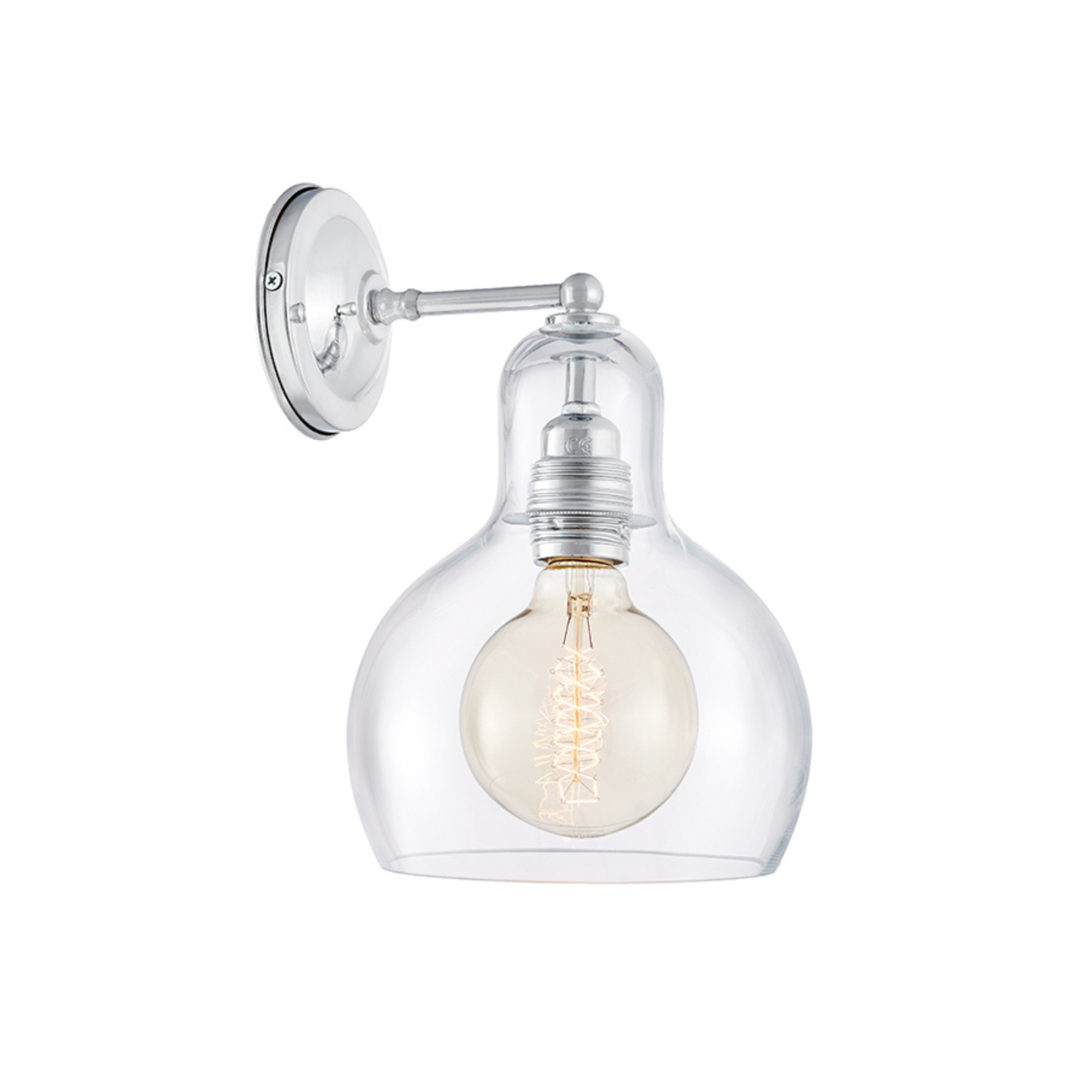 LONGIS I wall lamp transparent with shiny chrome