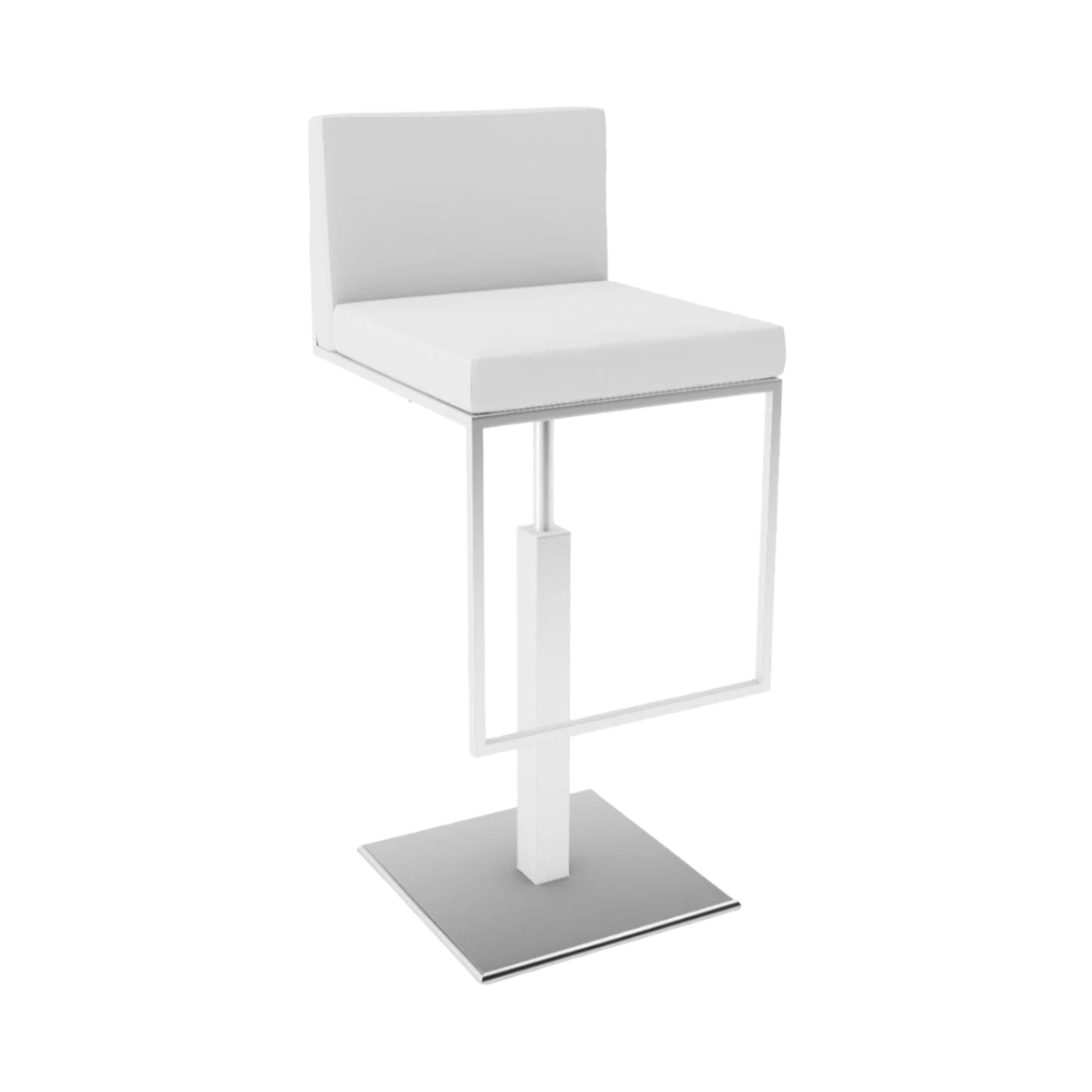 Barová židle EVEN PLUS s bílým sedákem a chromovanou základnou