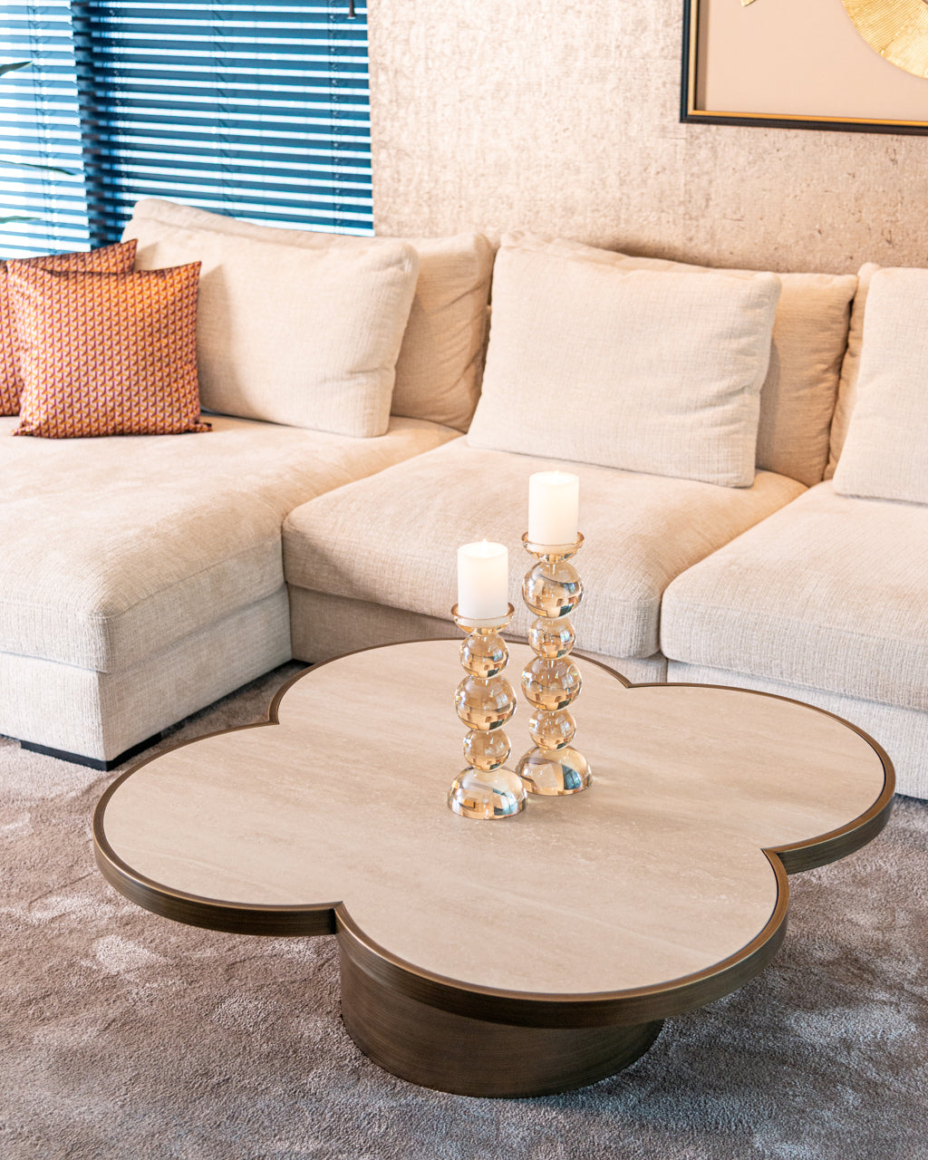 Skleněný svícen EMIE hnědý