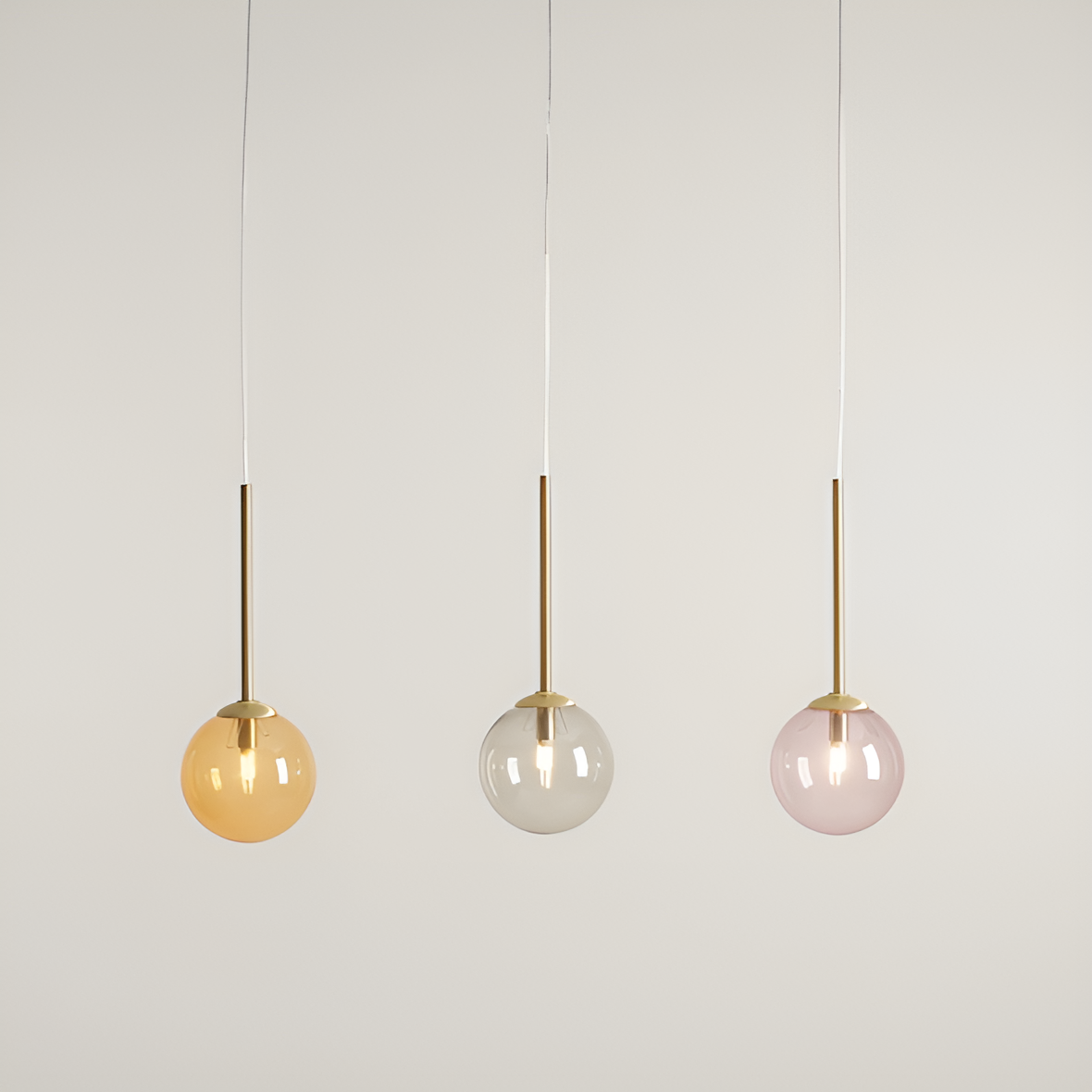 Barefoot hanging lamp Trio colorful glass