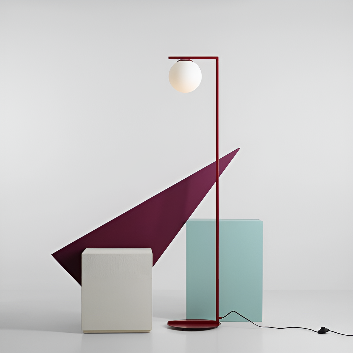 Podlahová lampa ZAC bordová