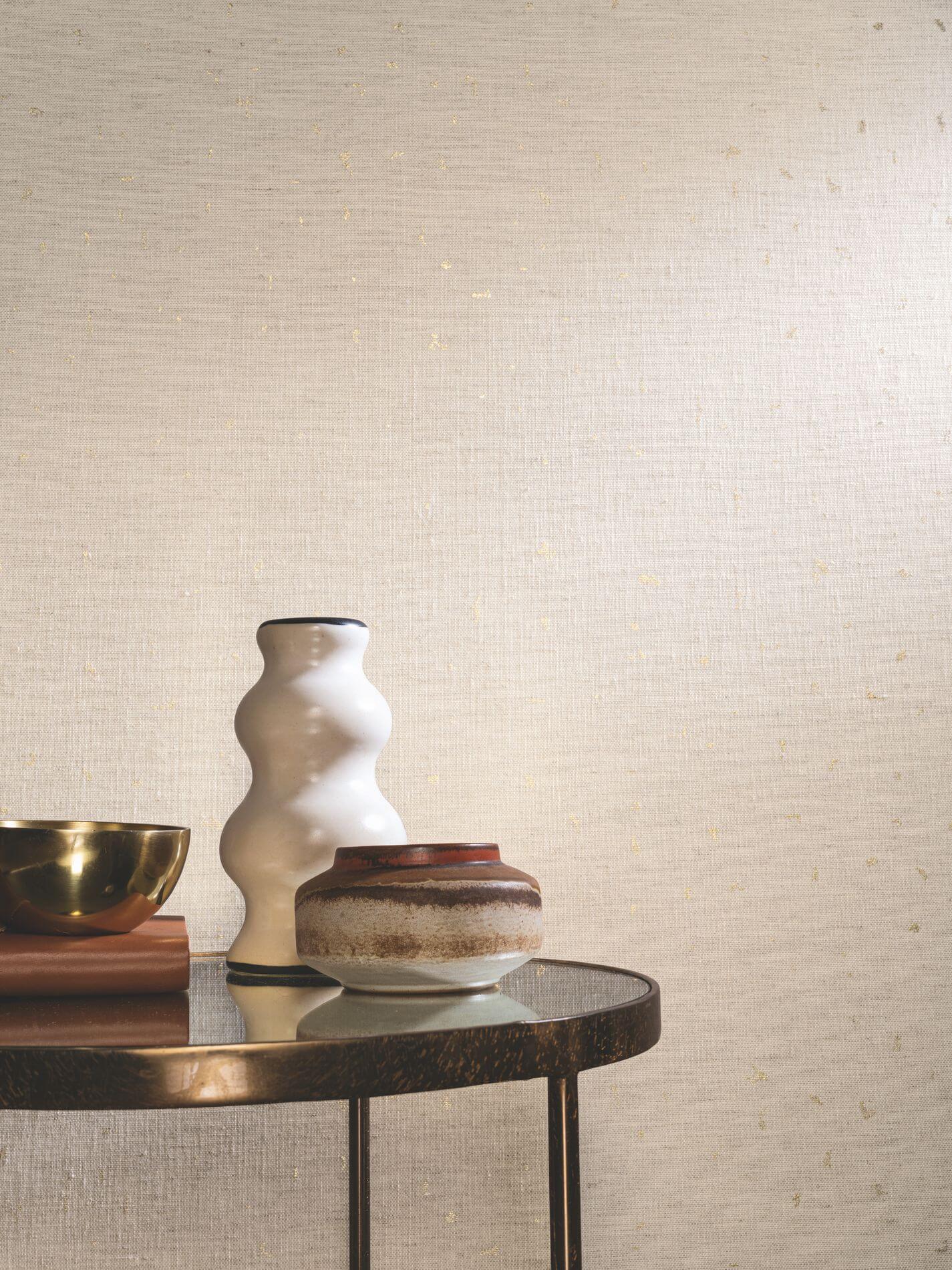 Textilní metalická tapeta PEPITE - GREGE písková