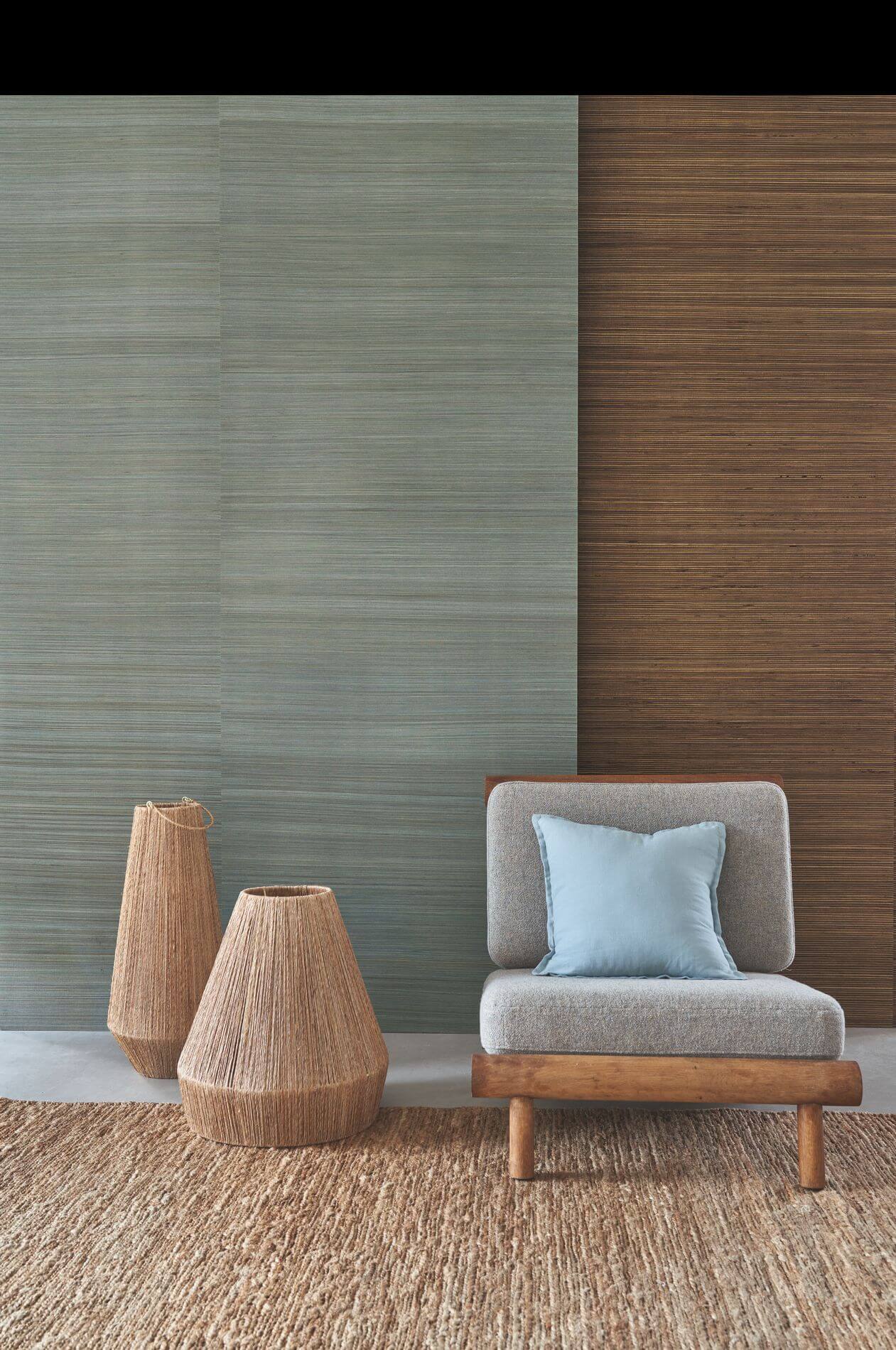 Natural structural wallpaper made of bamboo fibers BAMBOU - MORDORE warm brown