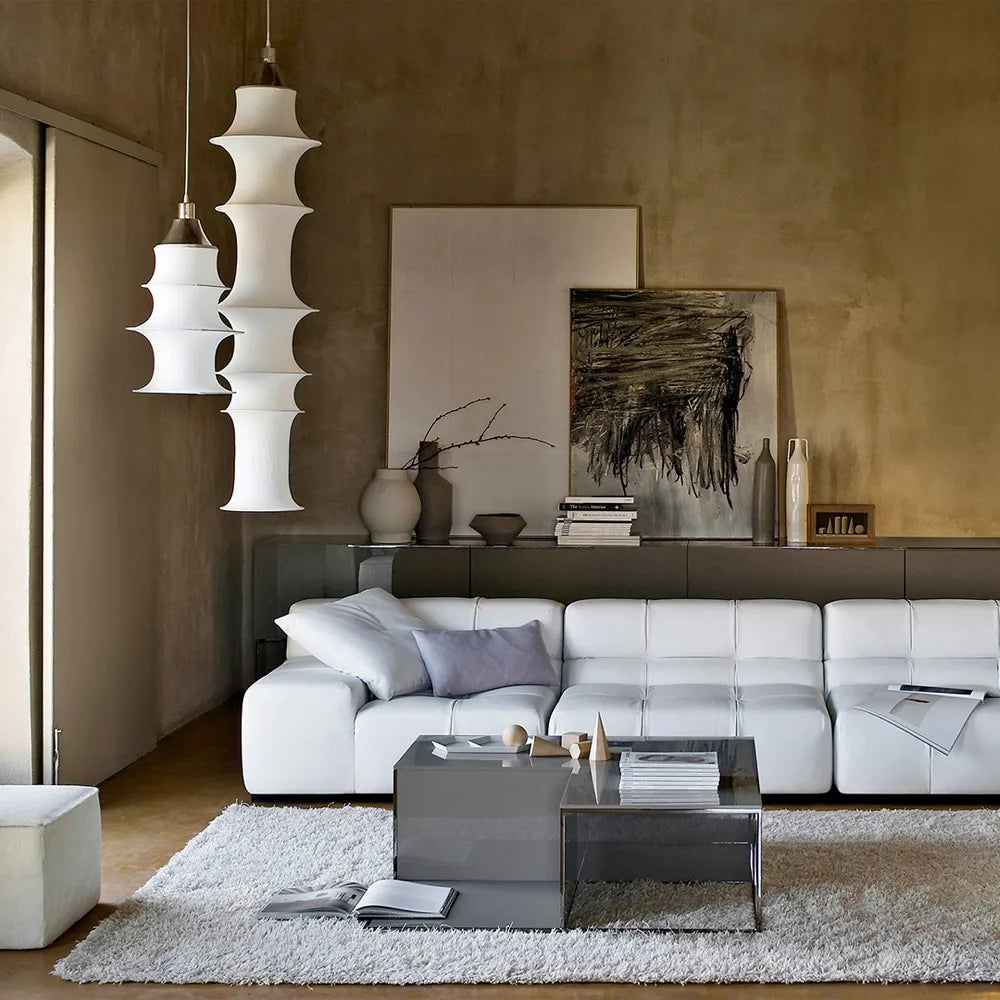 FALKLAND White Fabric Pendant Lamp