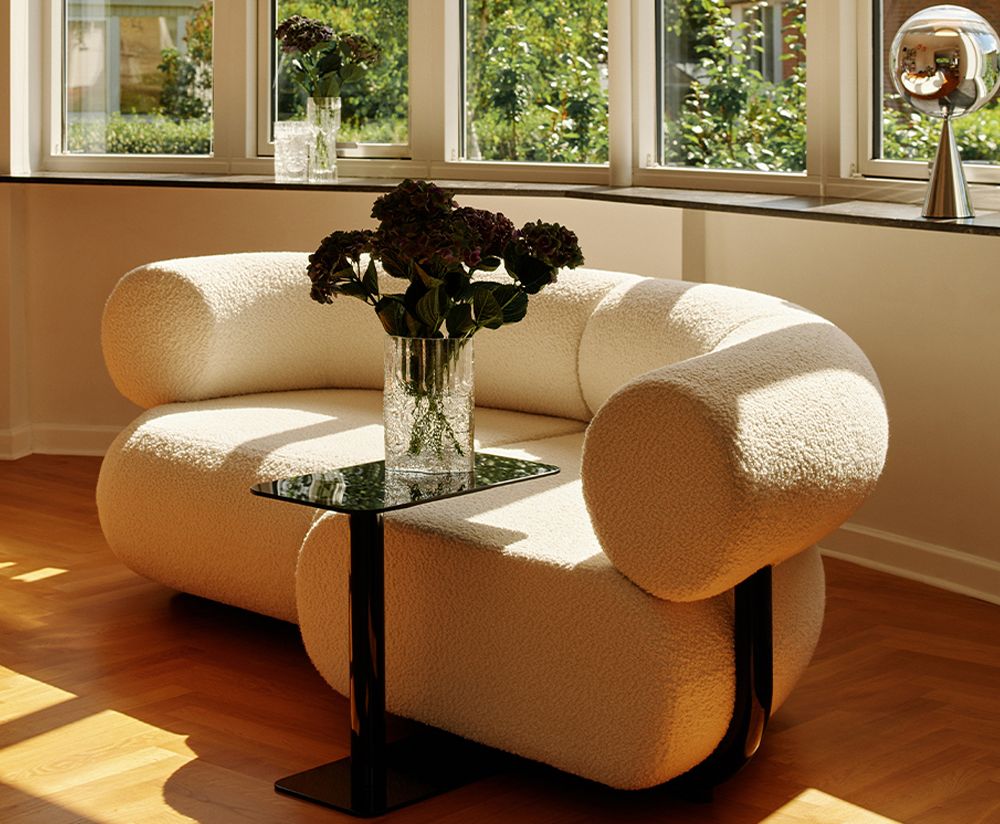 Fat upholstered sofa