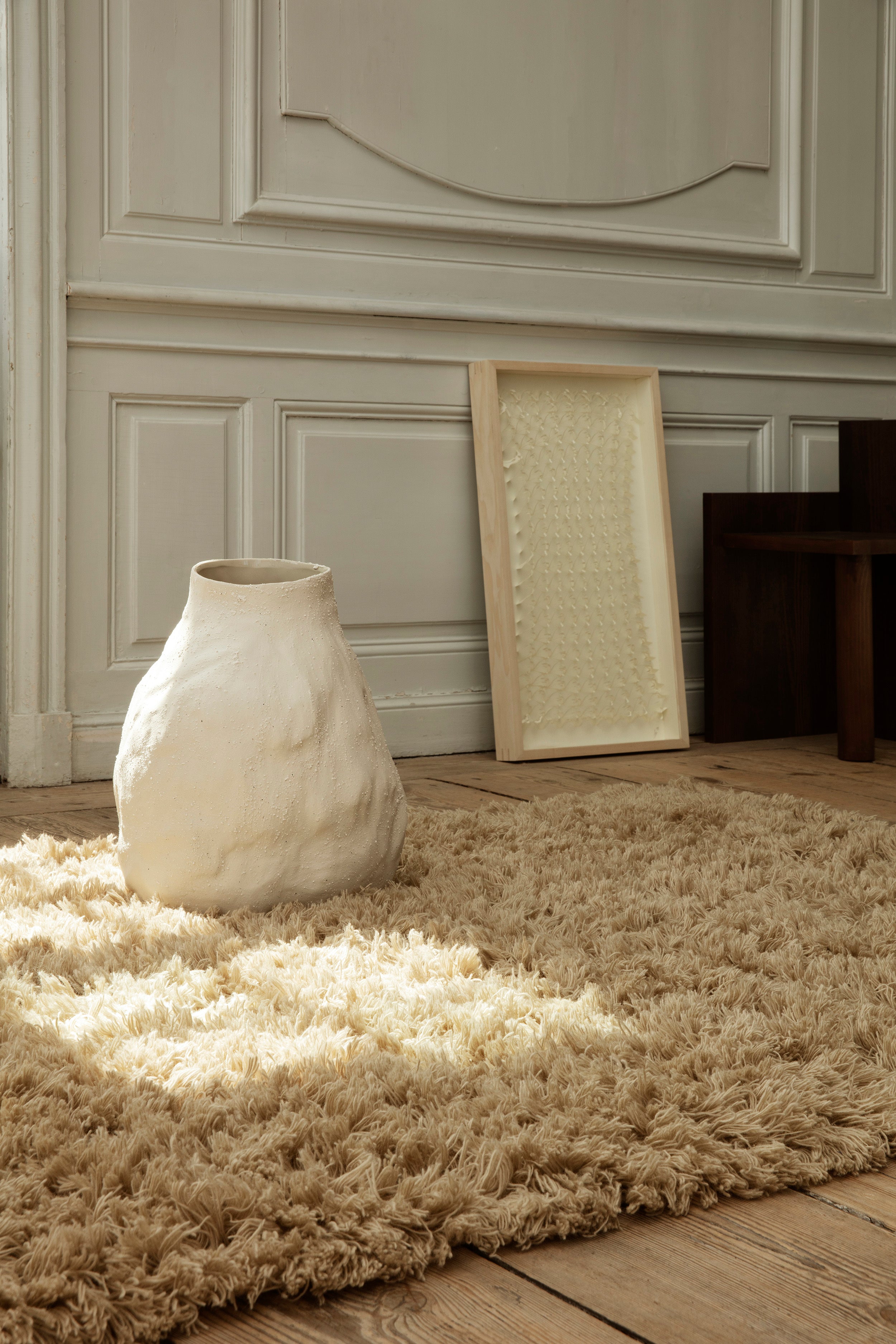 MEADOW light sandy carpet with long pile