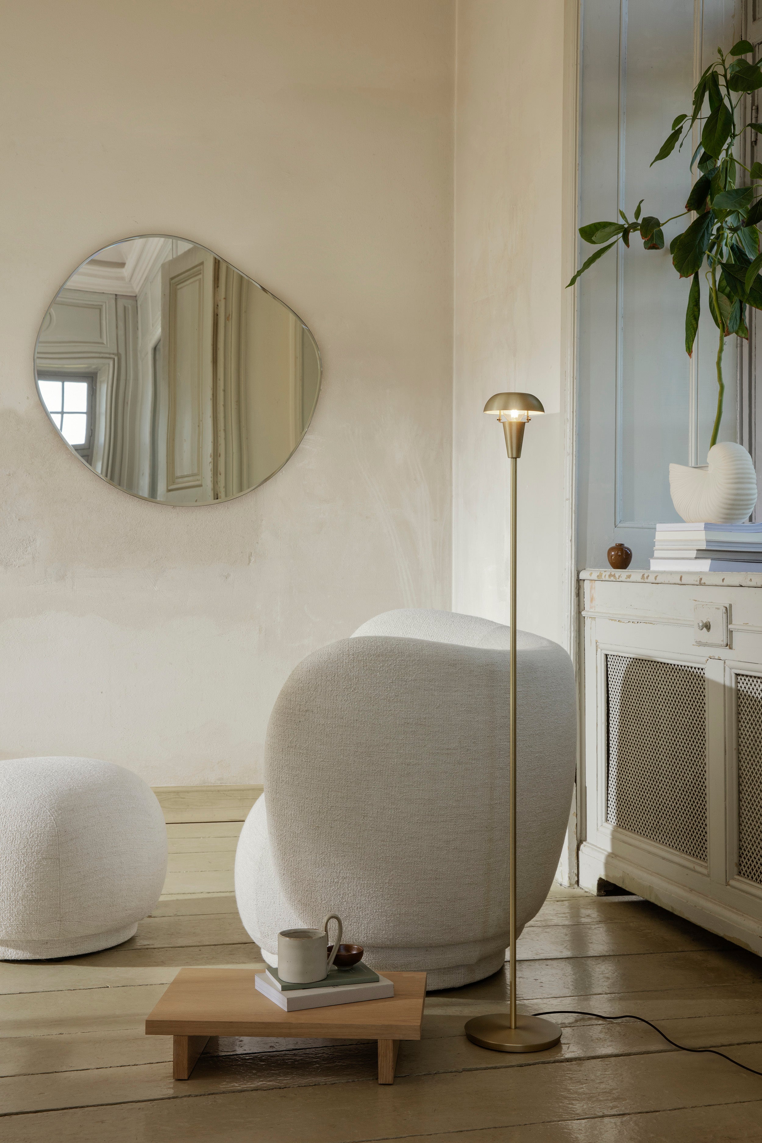 Tiny brass floor lamp