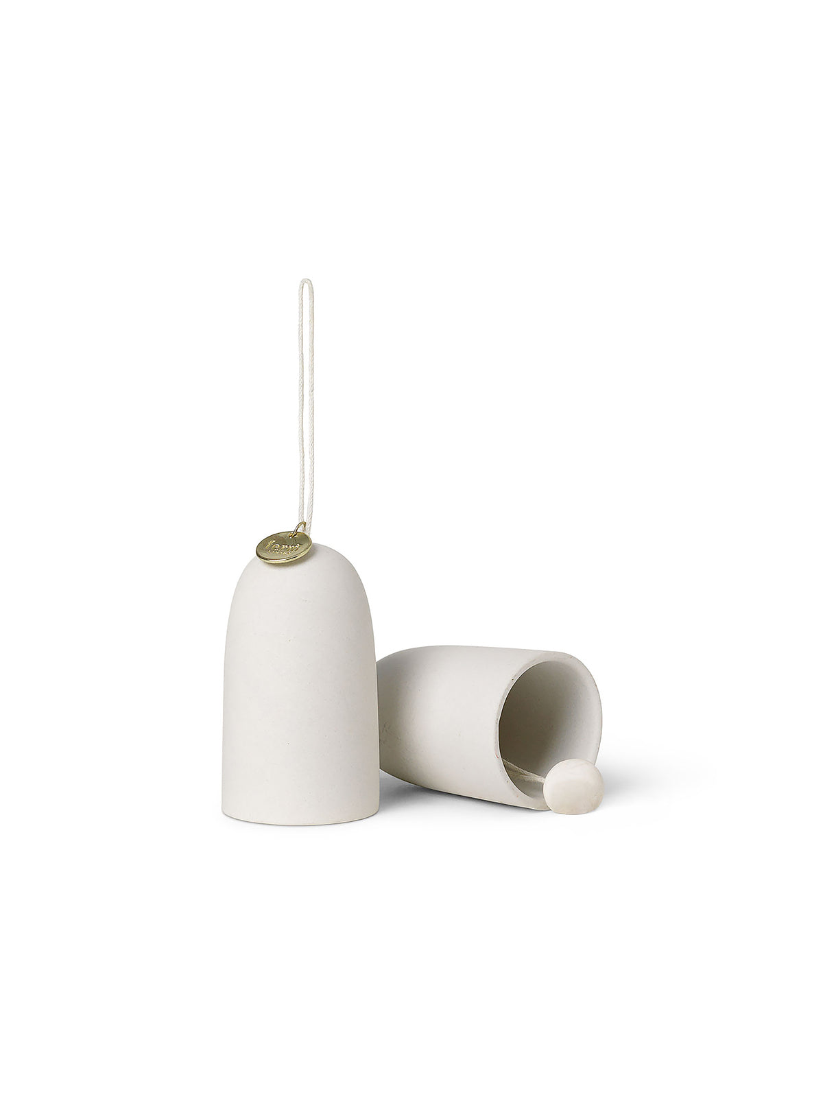Sada vánočních zvonečků BELL CERAMIC bílá se zlatou