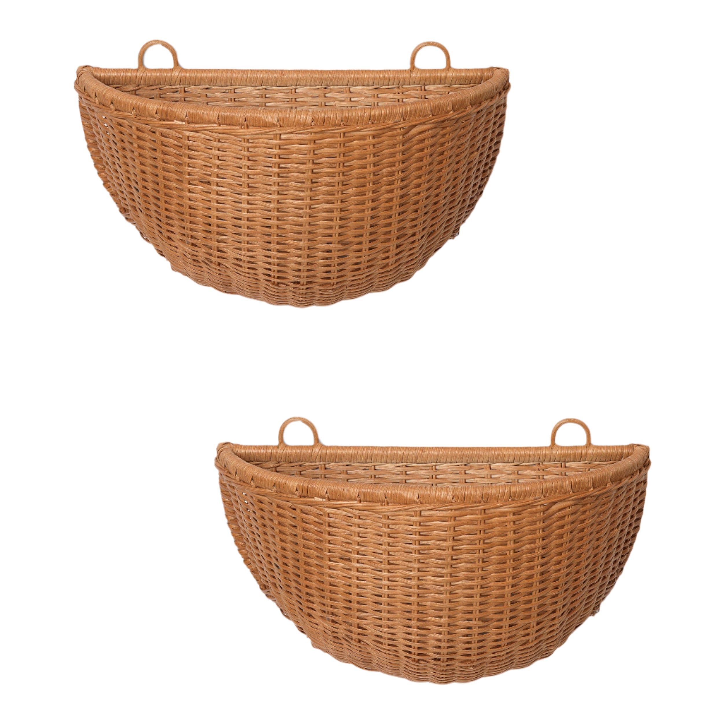 Braided Wall Pockets Hanging Basket Set woven rattan