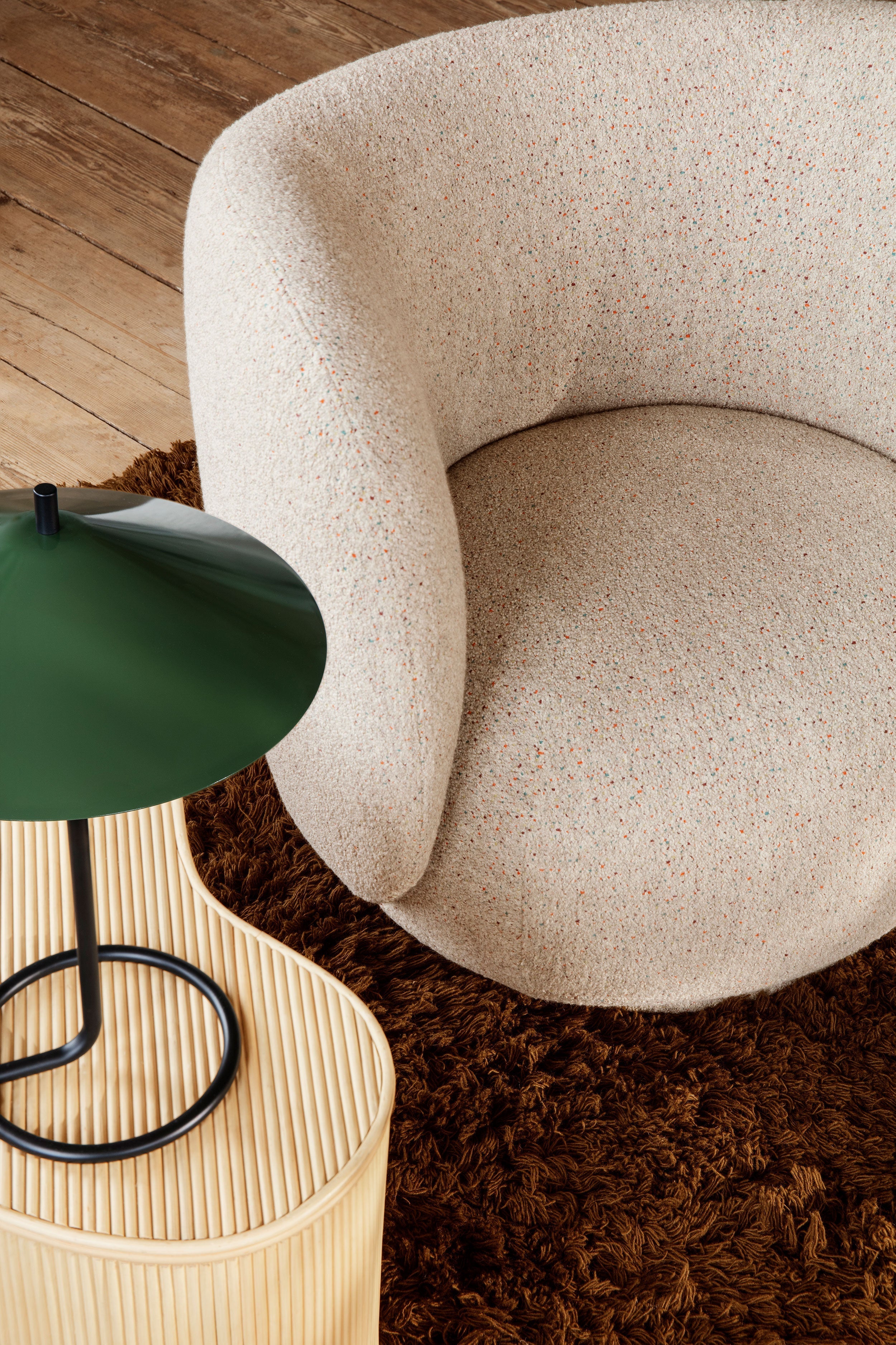 Rico Lounge Wool Boucle Rotable Armchair
