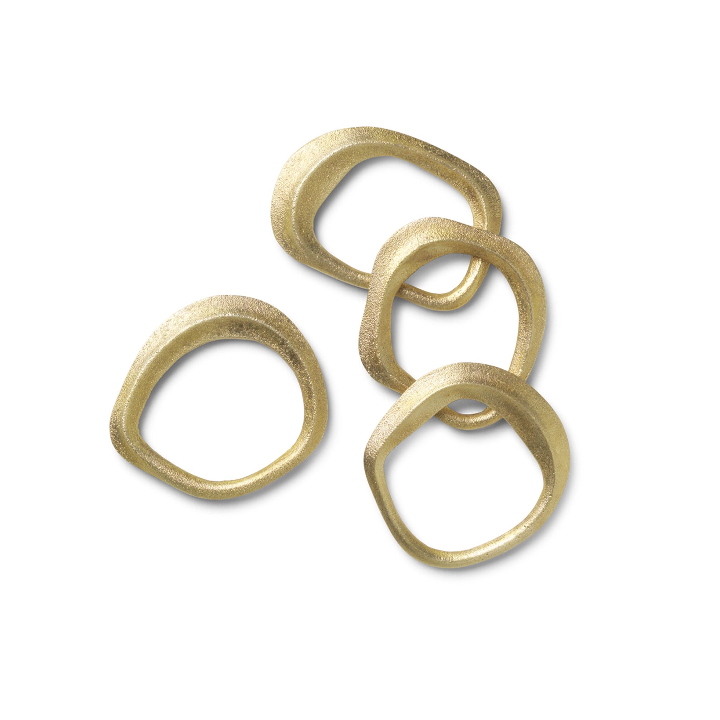 FLOW brass napkin ring set