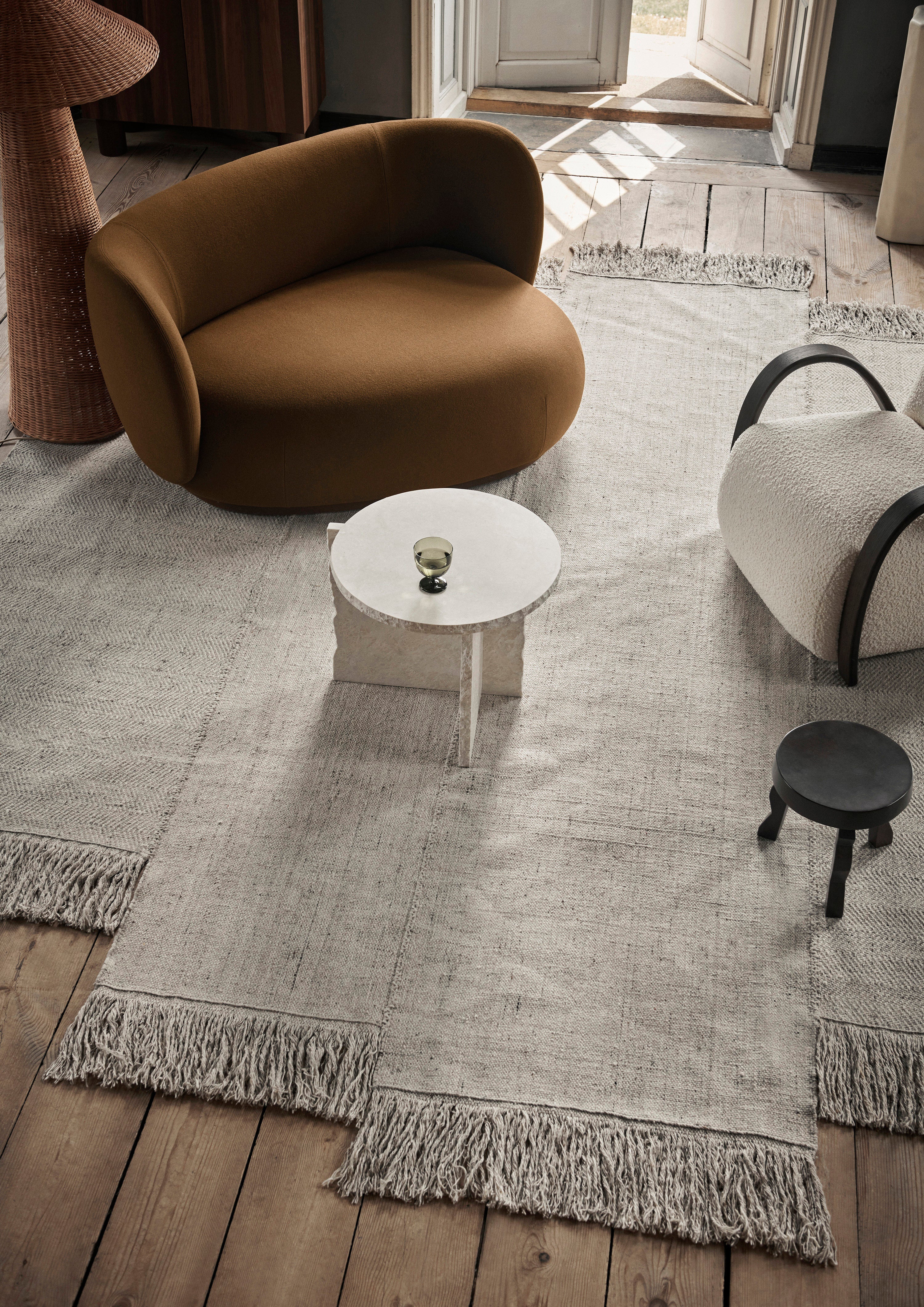 Side table mineral white marble